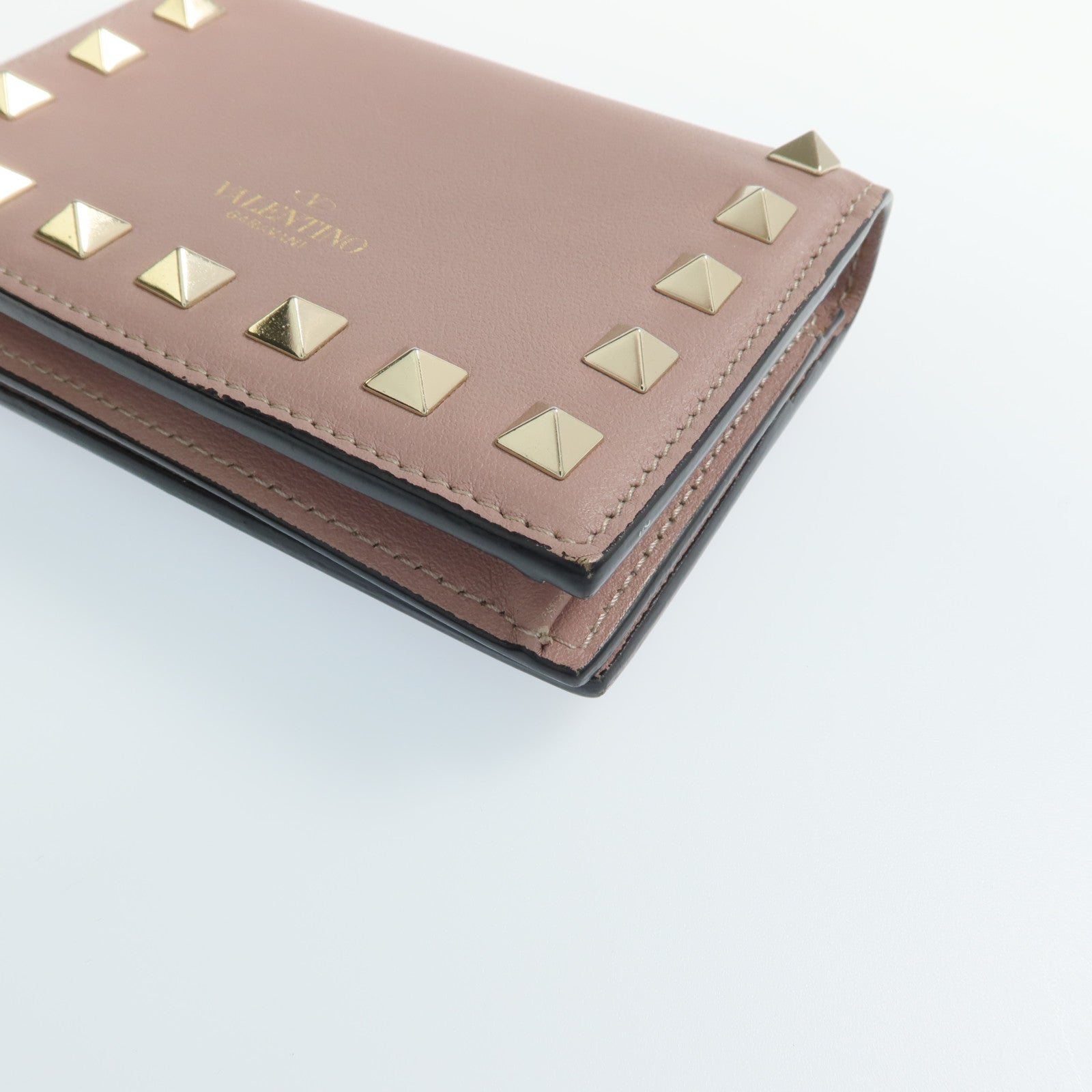 Valentino 牛皮皮革Bifold Wallet金扣錢包
