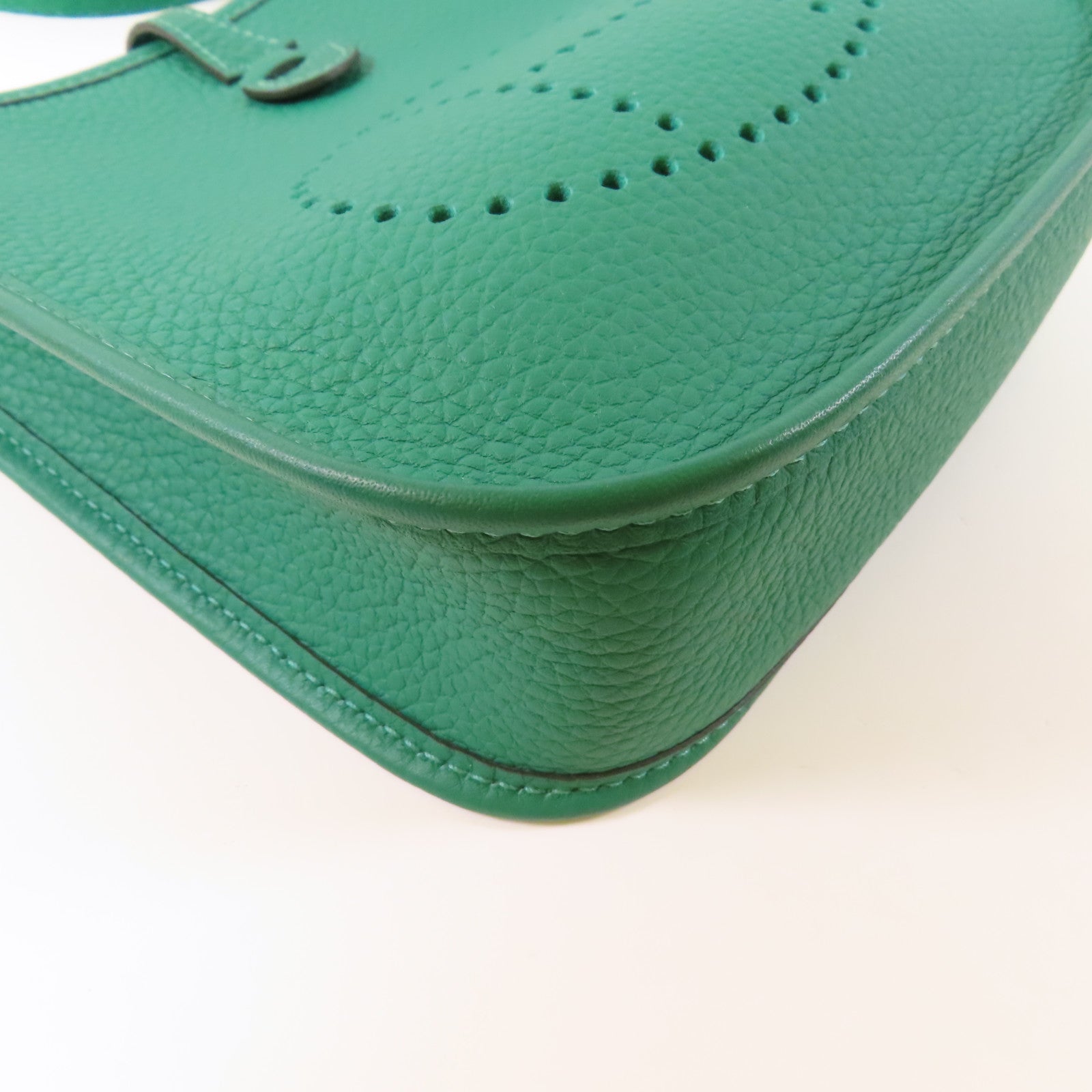 HERMES GHW Evelyne TPM Shoulder Bag Vertigo Green