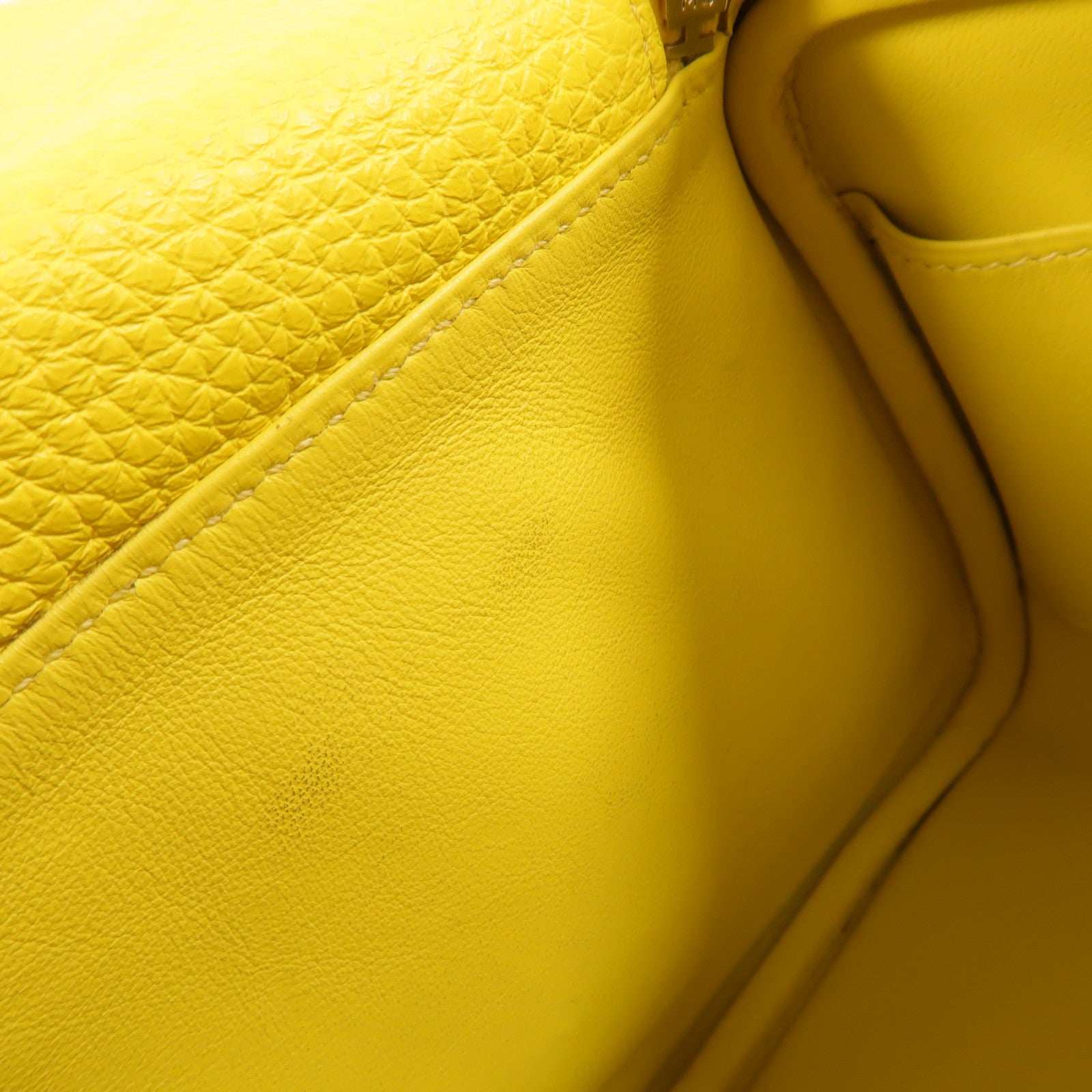 HERMES Clemence皮革Mini Lindy金扣手挽肩背兩用袋Lime