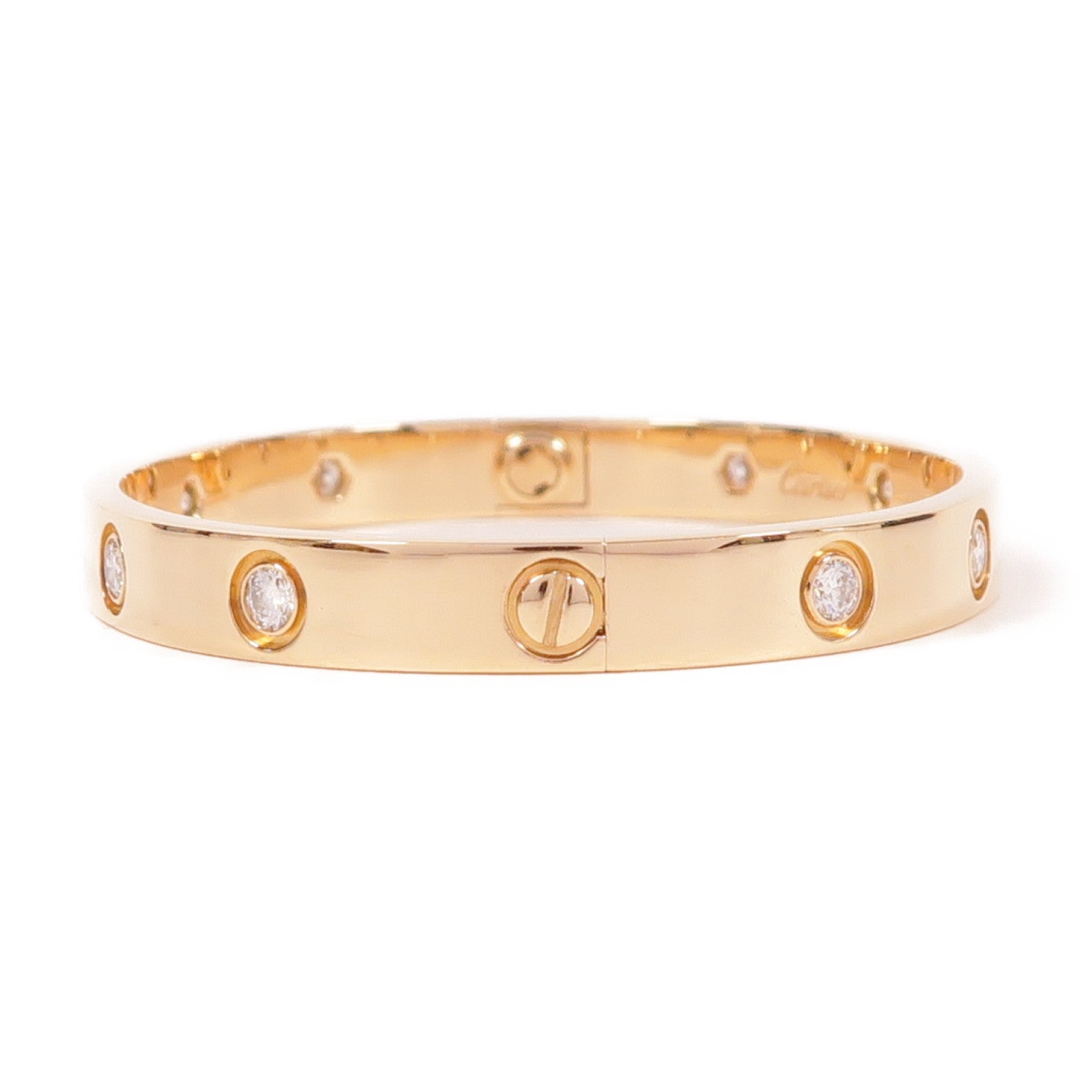 CARTIER 18K玫瑰金Love Bracelet 10 Diamonds手鐲#16