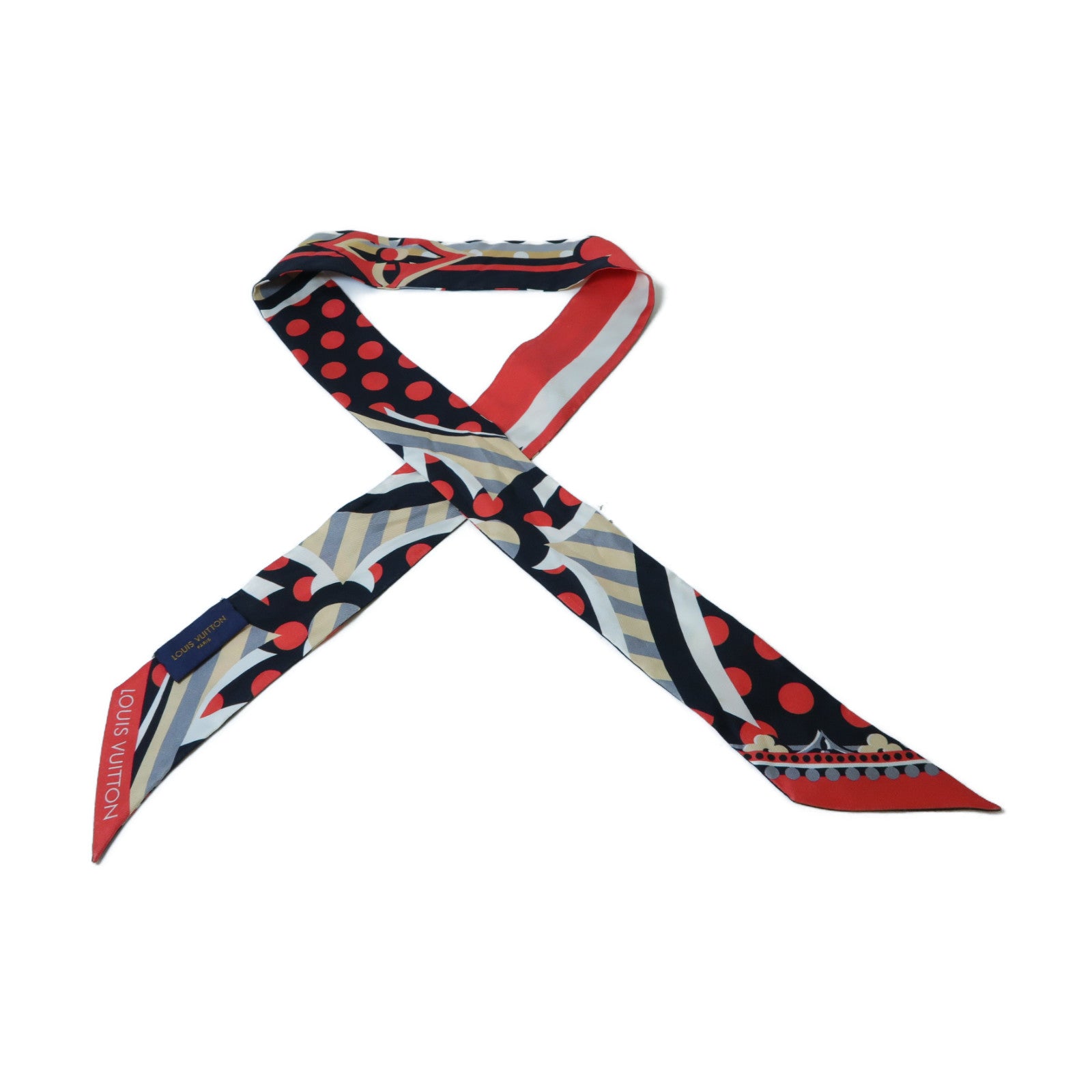 LOUIS VUITTON 絲質Scarf絲巾黑色/紅色/白色