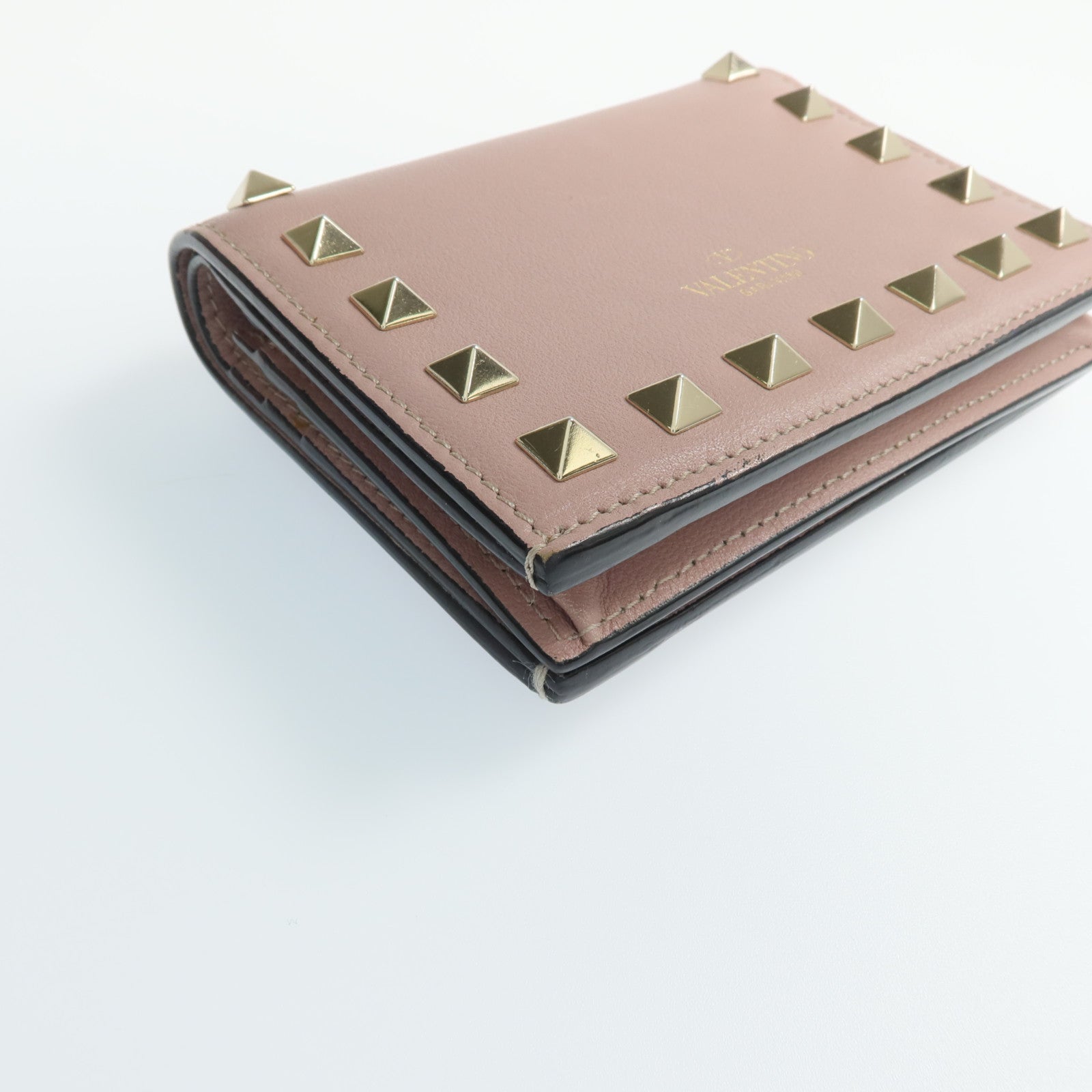 Valentino 牛皮皮革Bifold Wallet金扣錢包