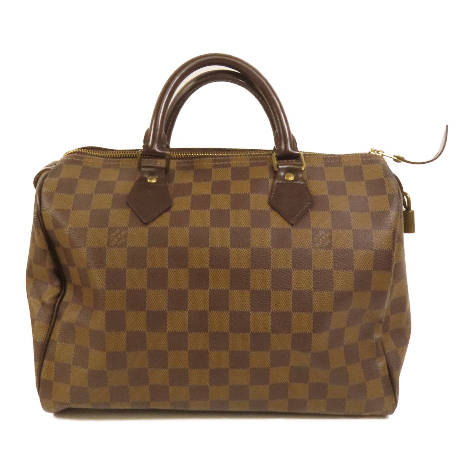 LOUIS VUITTON Damier Speedy 30金扣手挽袋