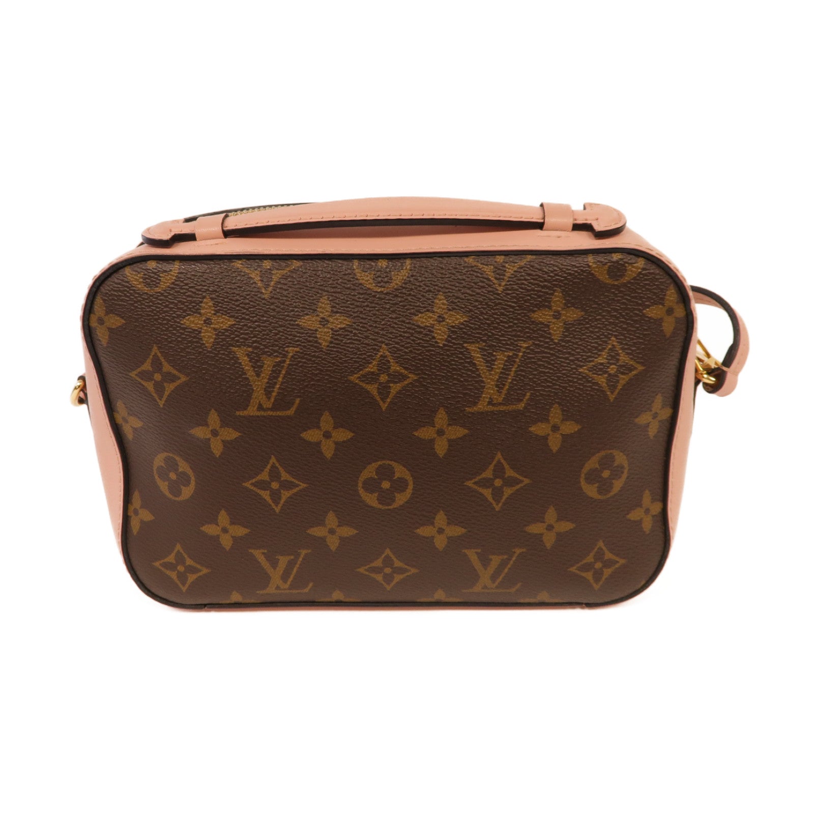 LOUIS VUITTON 【激減優惠】Monogram Saintonge金扣肩背袋棕色/粉紅色
