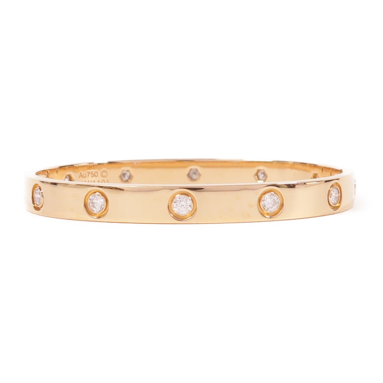 CARTIER 18K玫瑰金Love Bracelet 10 Diamonds手鐲#16