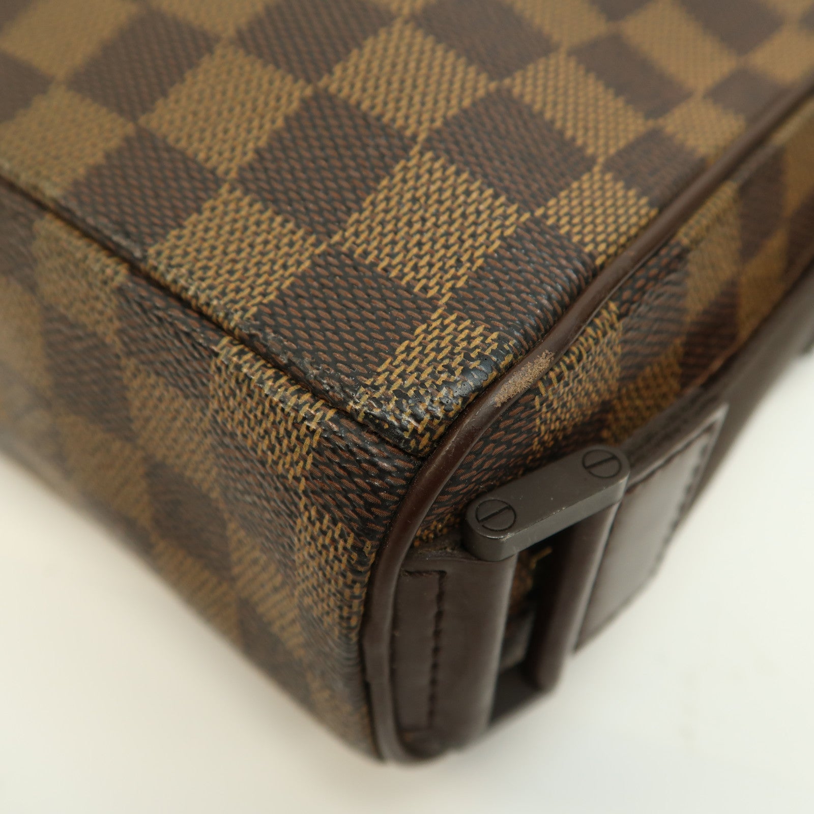 LOUIS VUITTON Damier Olav PM金扣肩背袋啡色