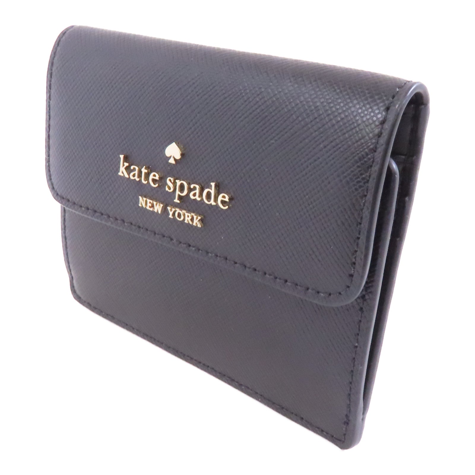 Kate Spade 牛皮皮革Card Case金扣卡片套黑色