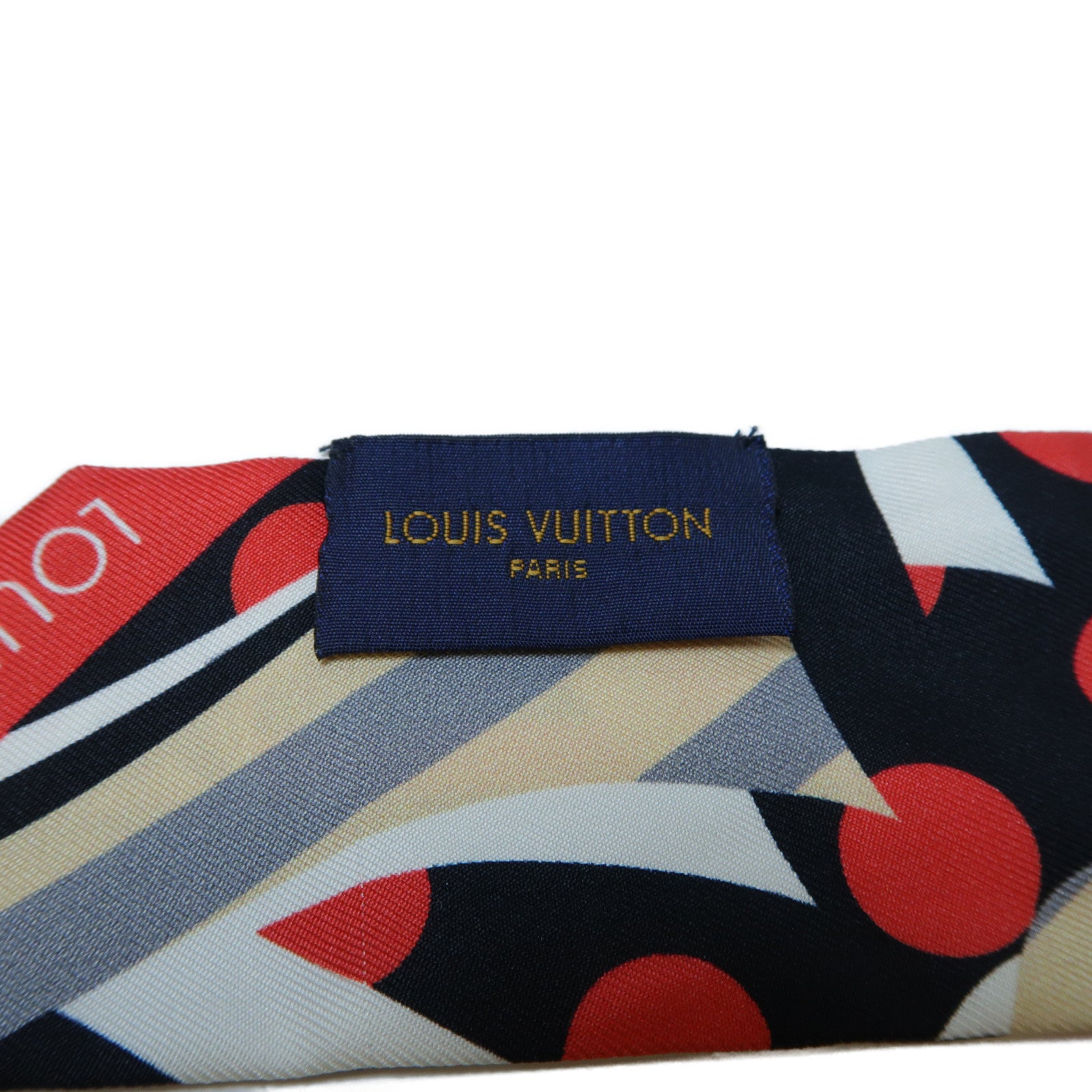 LOUIS VUITTON 絲質Scarf絲巾黑色/紅色/白色