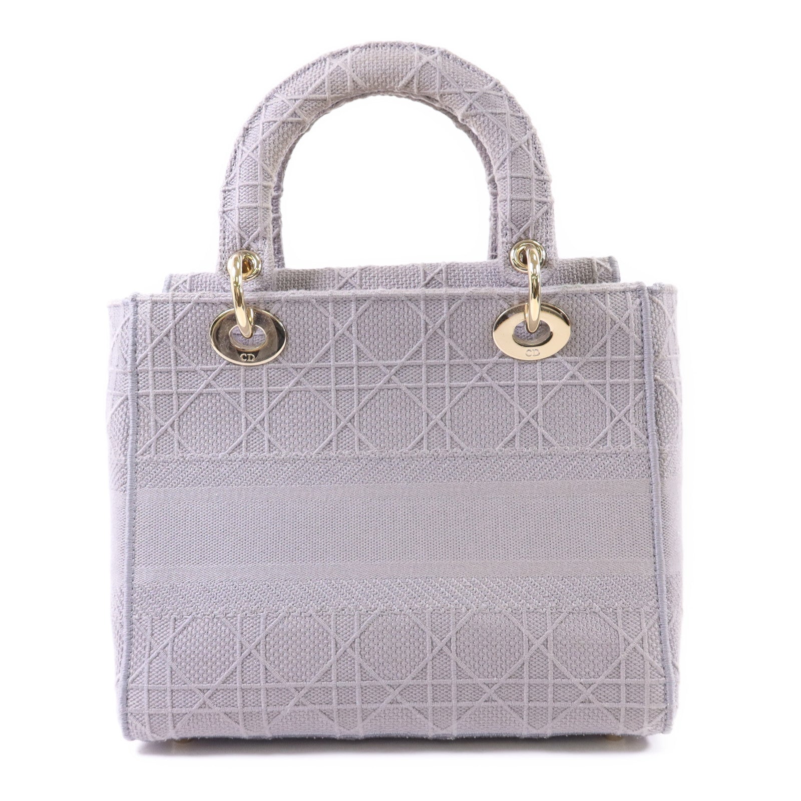 Dior 帆布Lady Dior金扣手挽肩背兩用袋