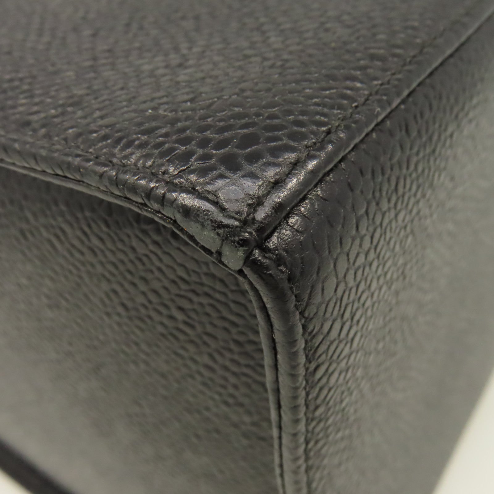 CHANEL 【清倉大減價】Caviar皮革Vintage Vanity Case 2Way Shoulder Make Bag金扣鏈帶手挽肩背兩用化妝袋黑色