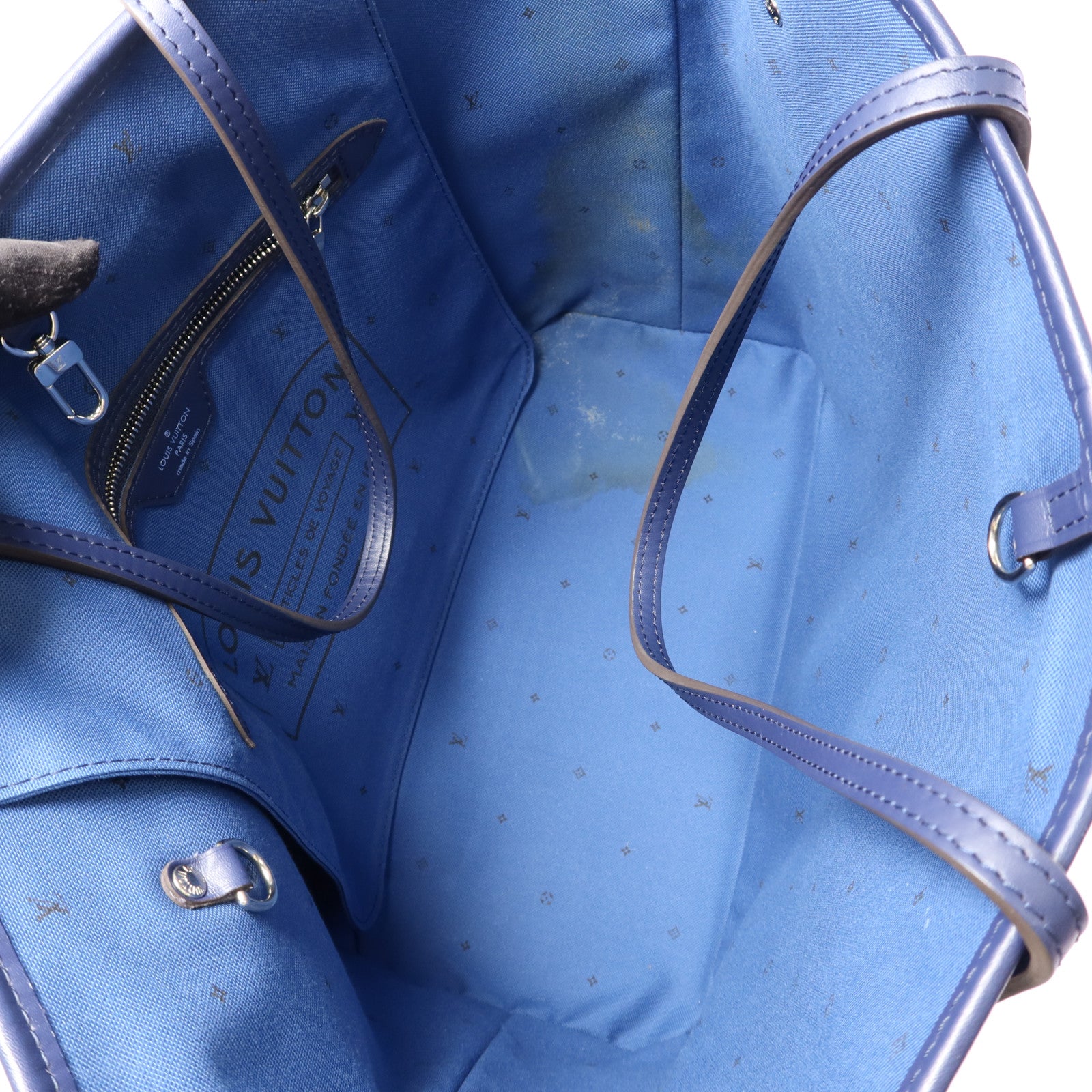 LOUIS VUITTON Monogram Escale Neverfull MM銀扣手挽袋