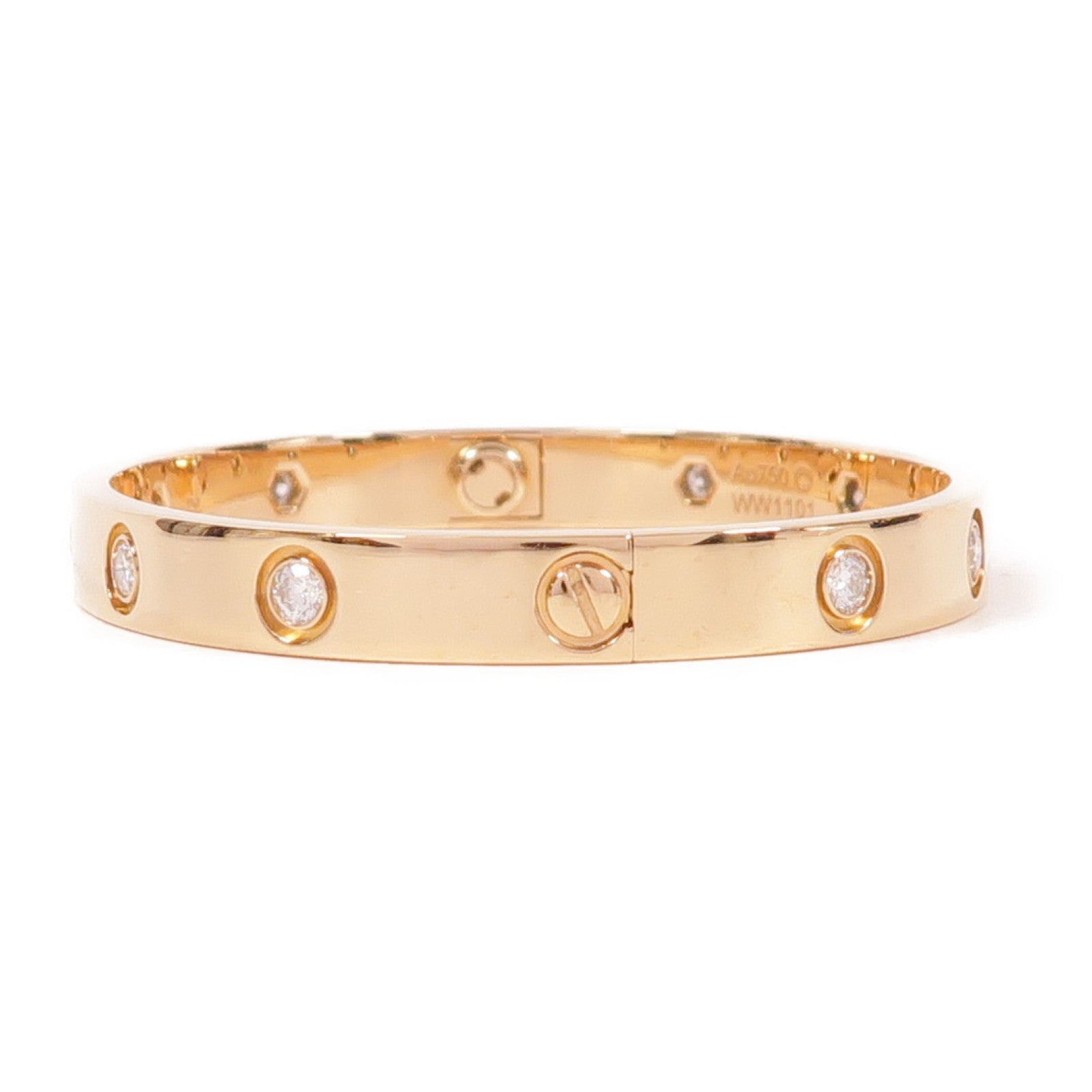 CARTIER 18K玫瑰金Love Bracelet 10 Diamonds手鐲#16