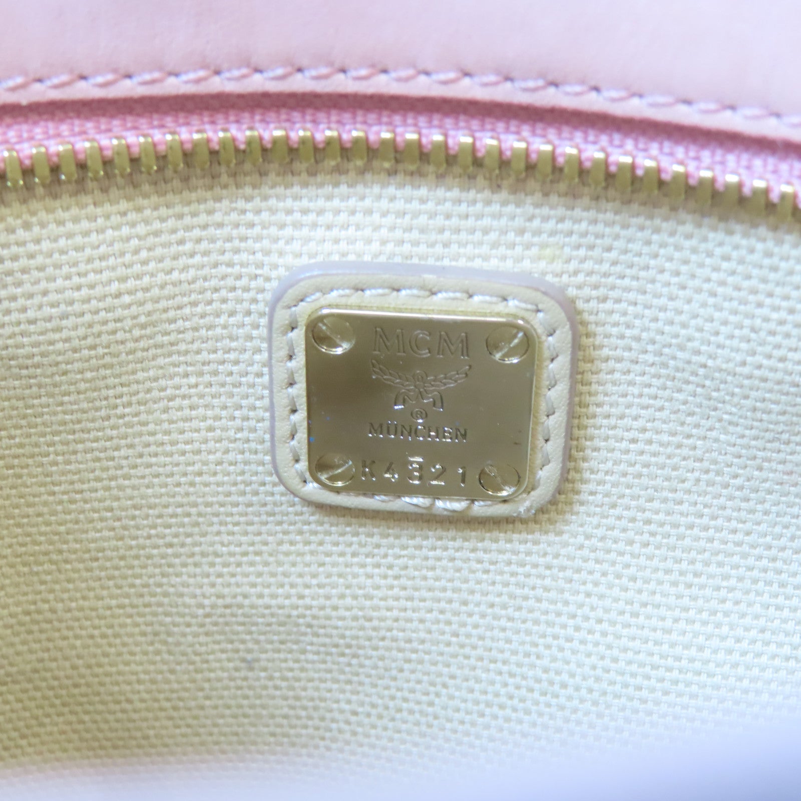 MCM 皮革2 Way Shoulder Bag金扣手挽肩背兩用袋粉紅色