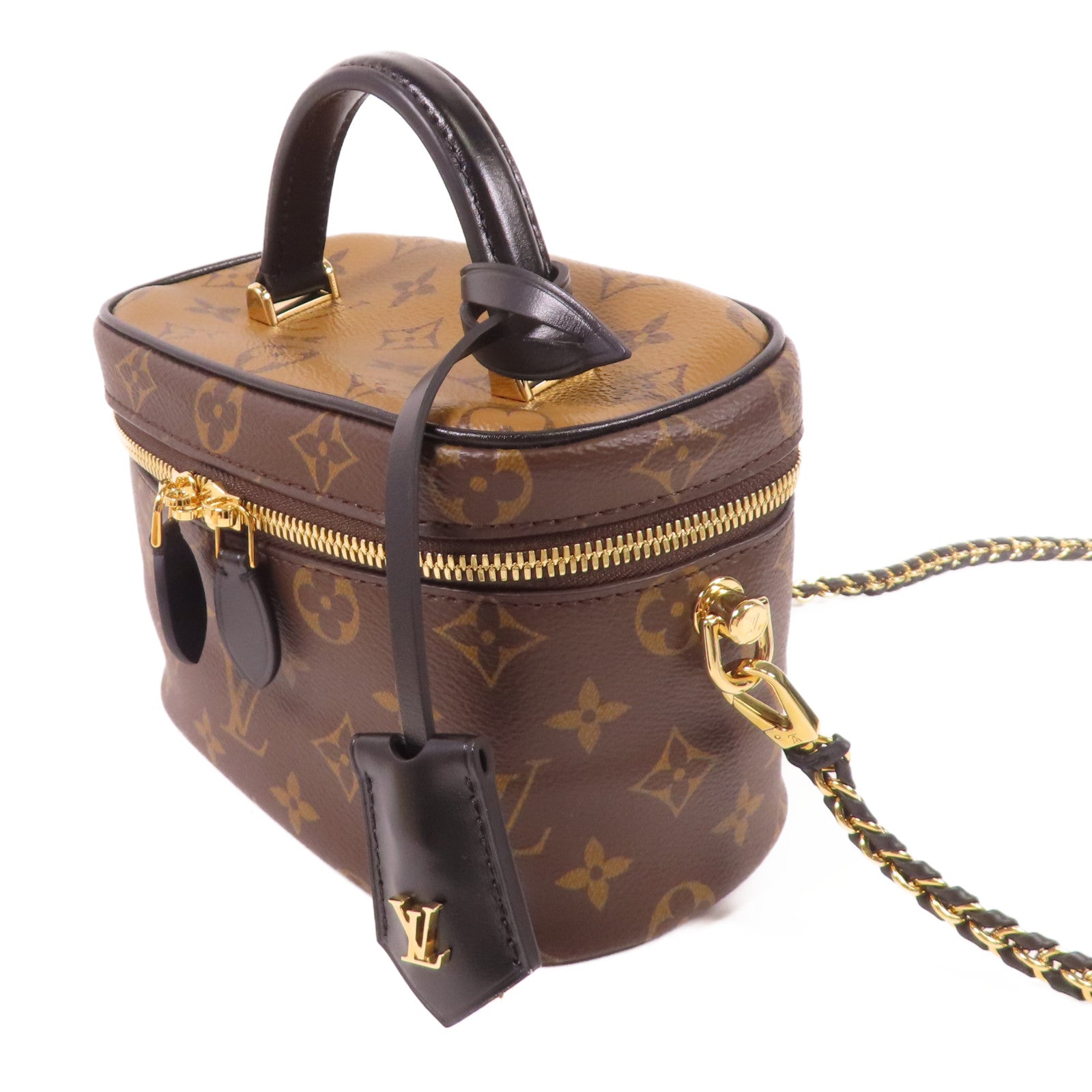 LOUIS VUITTON LV GHW Vanity PM 2 Way Shoulder Bag M45165 Monogram Reverse Brown