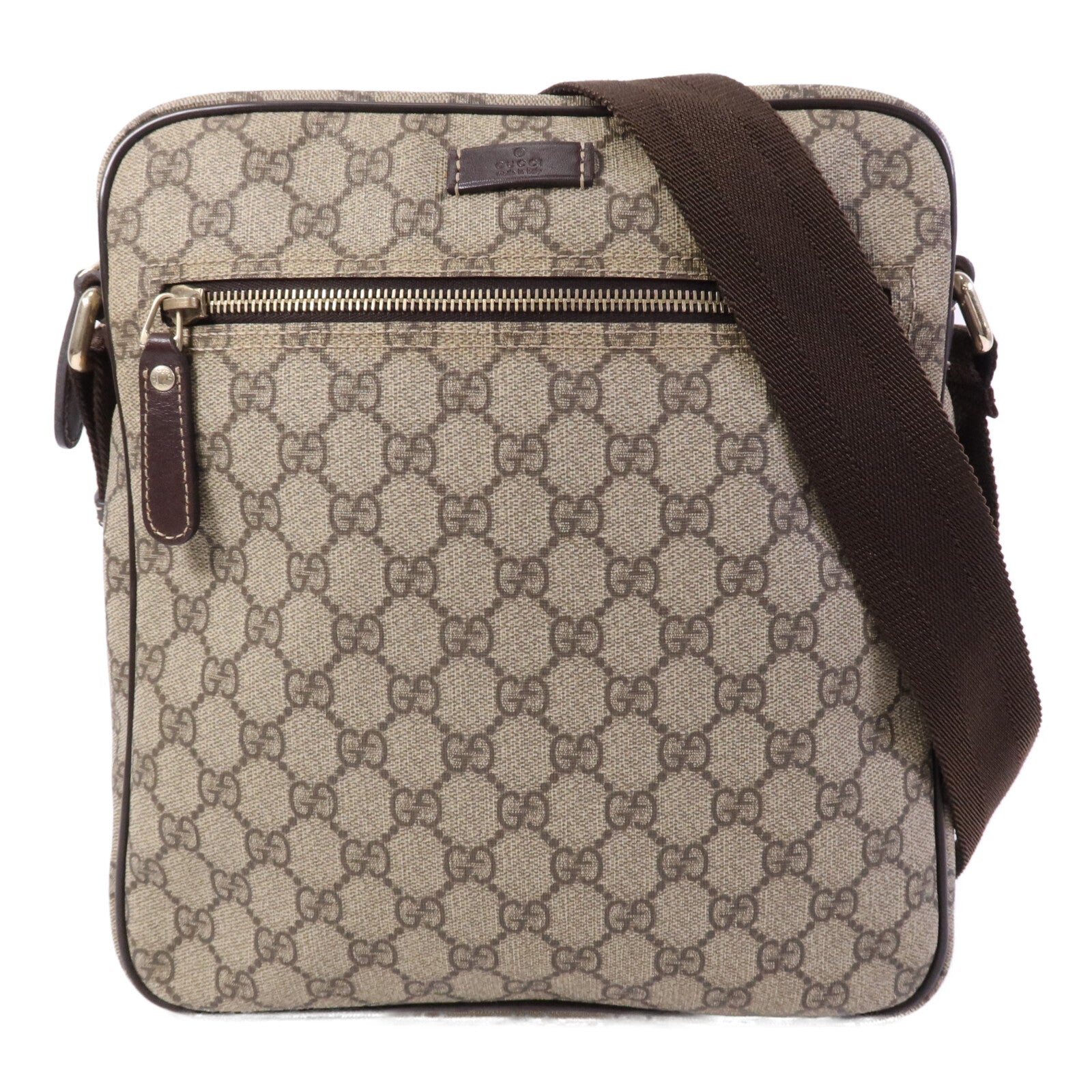 GUCCI 塗層帆布Shoulder Bag金扣肩背袋
