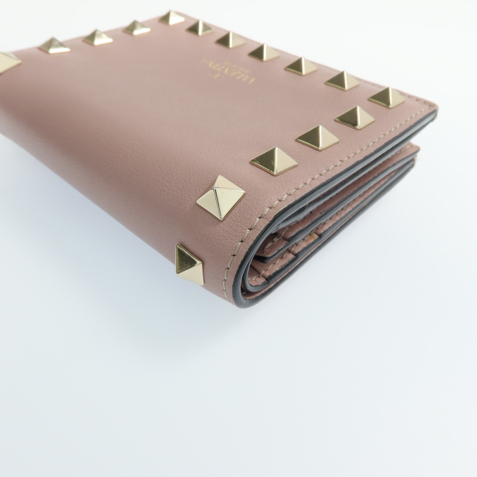 Valentino 牛皮皮革Bifold Wallet金扣錢包
