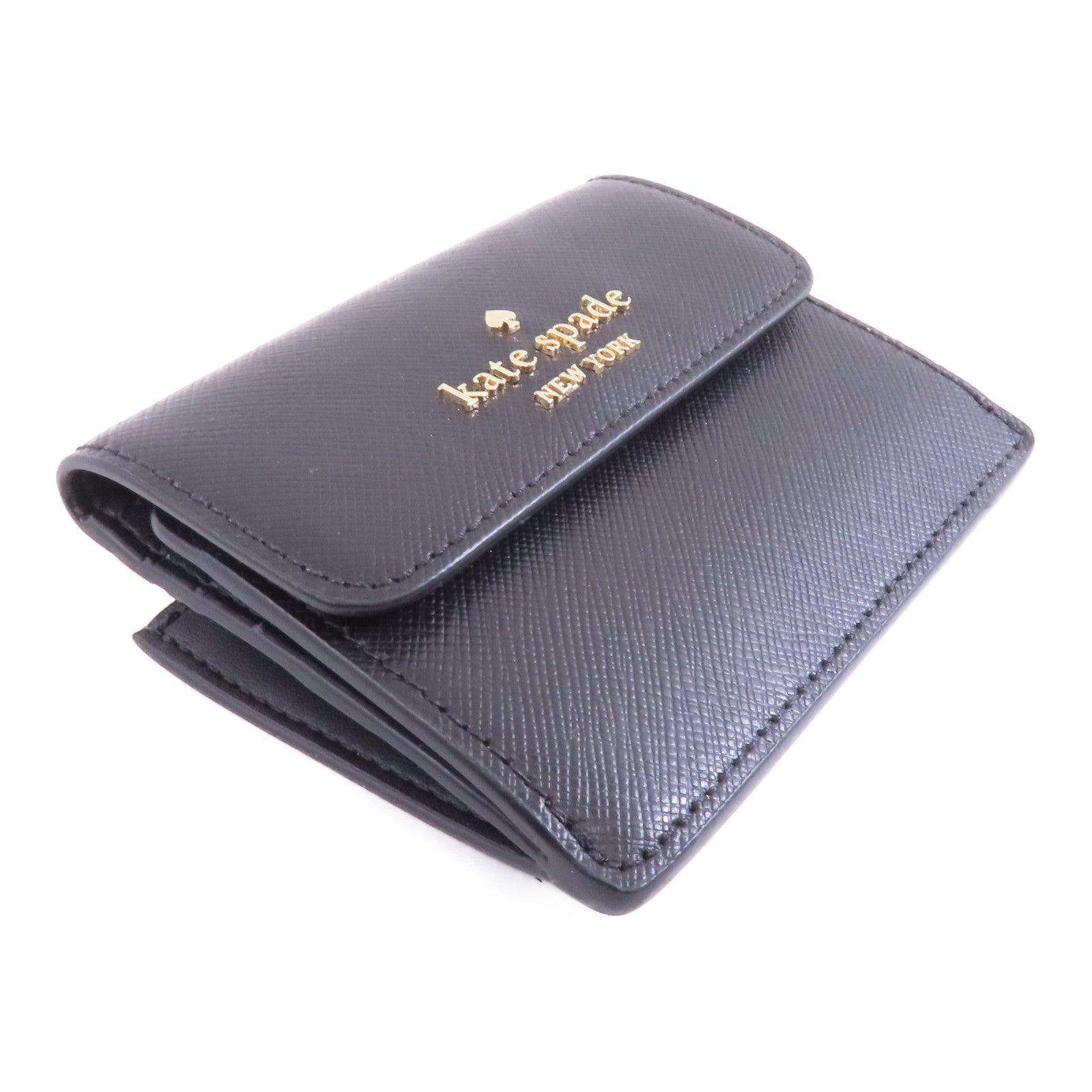 Kate Spade 牛皮皮革Card Case金扣卡片套黑色
