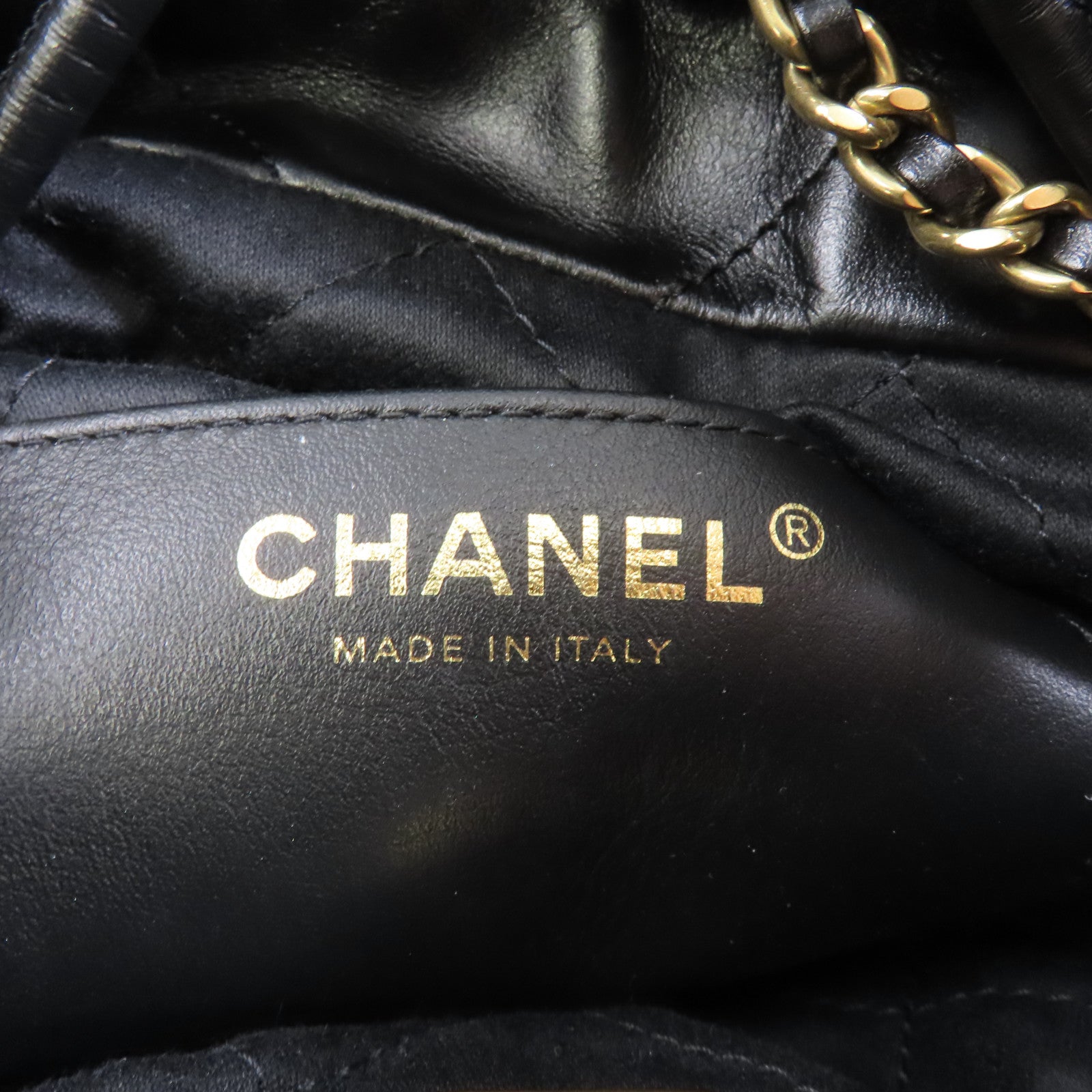CHANEL 菱格牛皮皮革Mini 22金扣手挽肩背兩用袋黑色