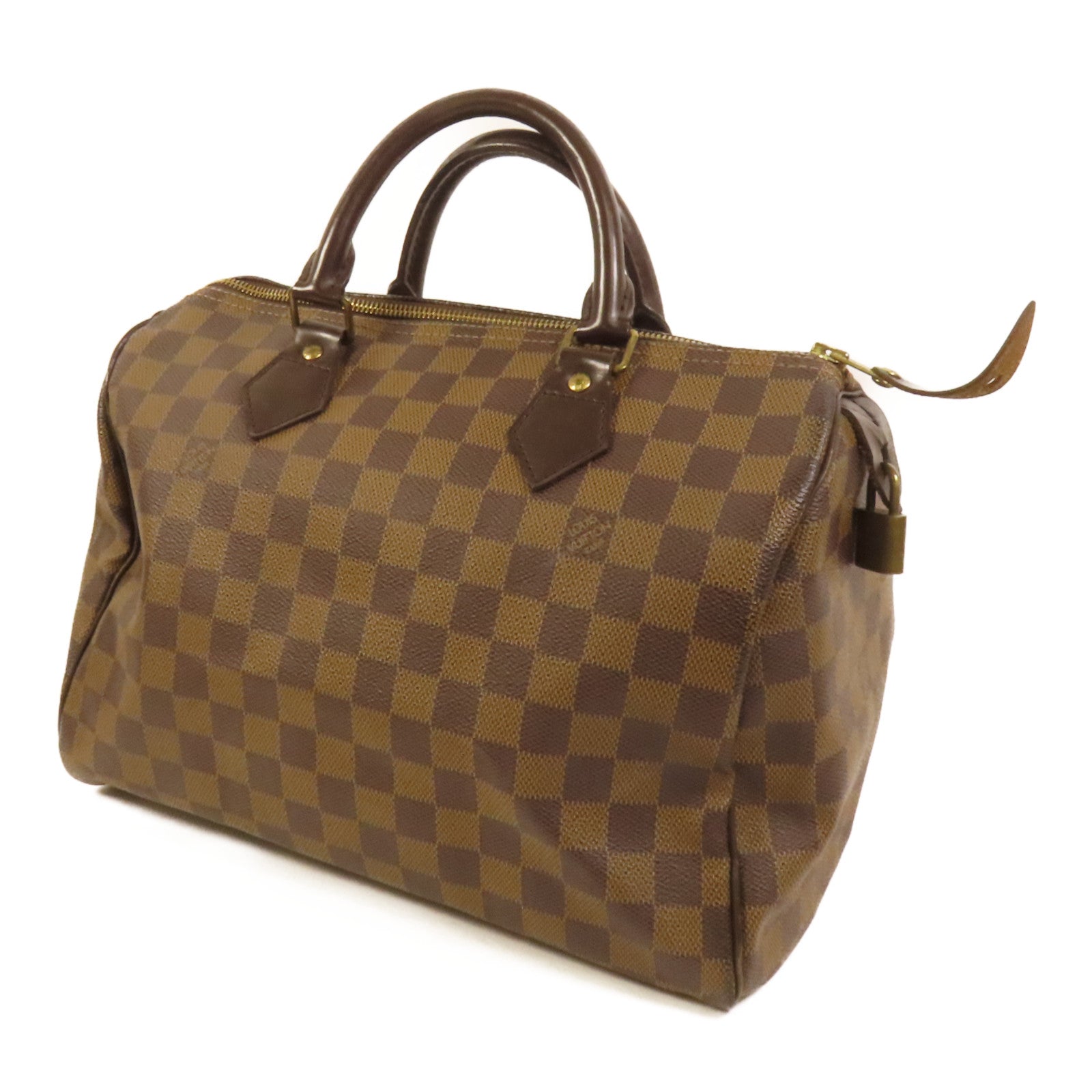 LOUIS VUITTON Damier Speedy 30金扣手挽袋