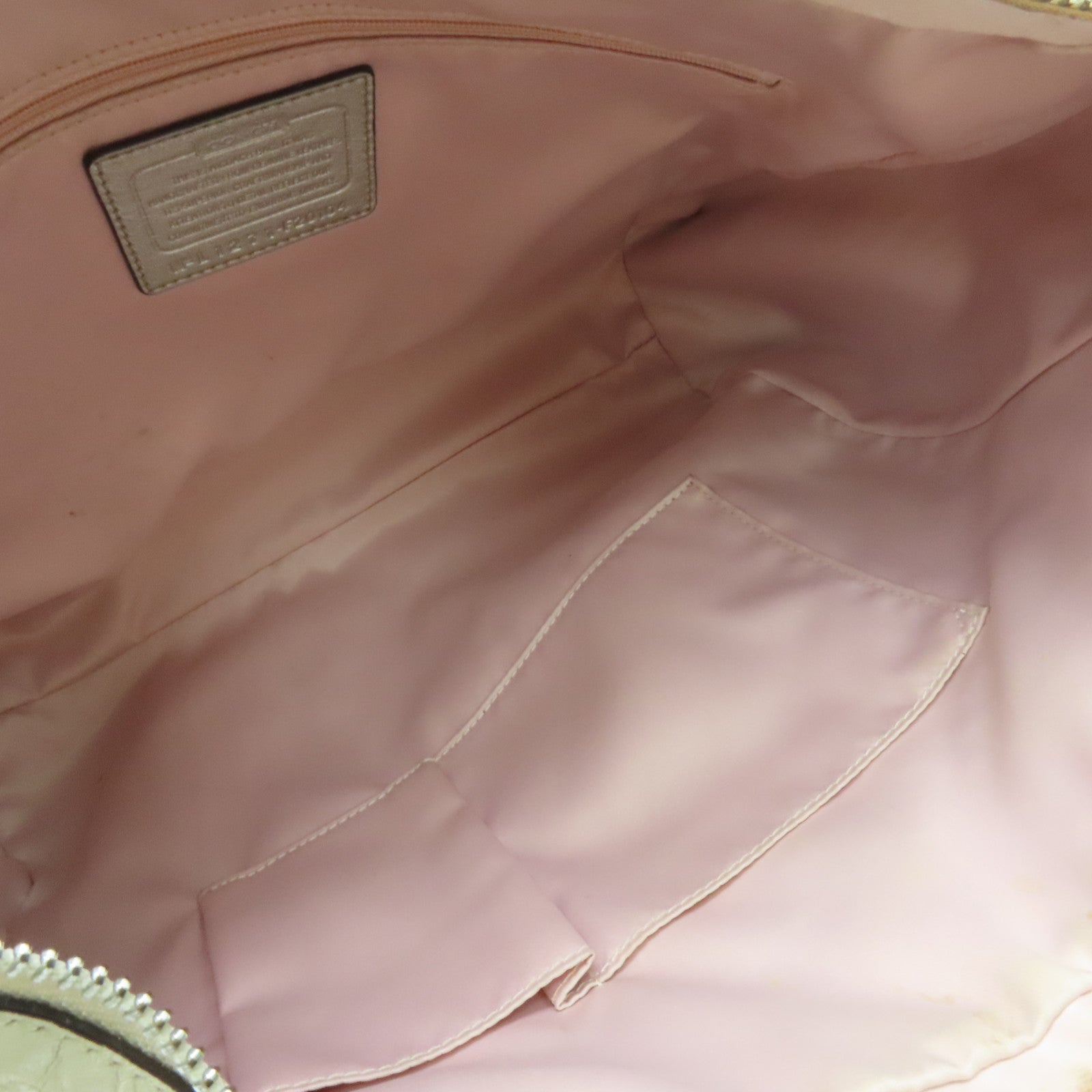 COACH 【清倉大減價】牛皮皮革2 Way Shoulder銀扣手挽肩背兩用袋白色