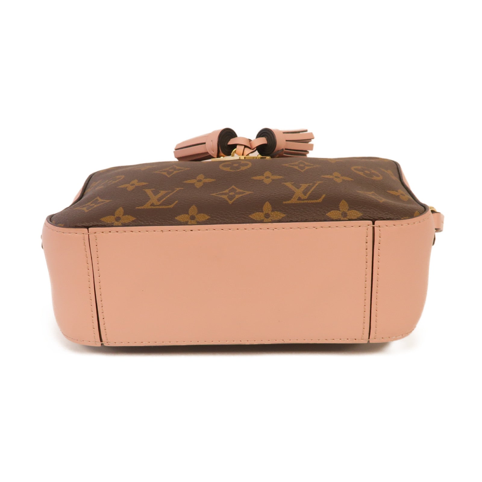 LOUIS VUITTON 【激減優惠】Monogram Saintonge金扣肩背袋棕色/粉紅色