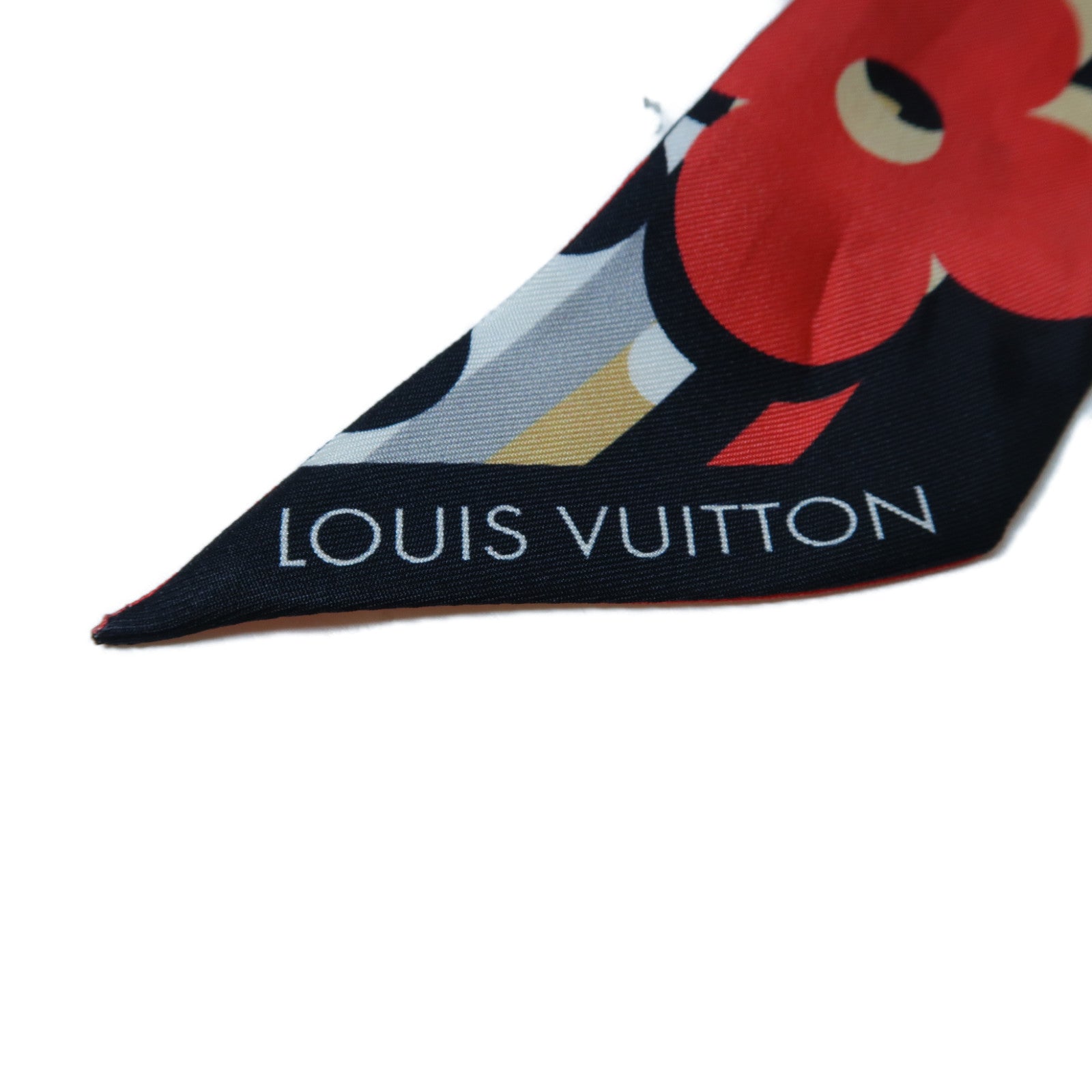 LOUIS VUITTON 絲質Scarf絲巾黑色/紅色/白色
