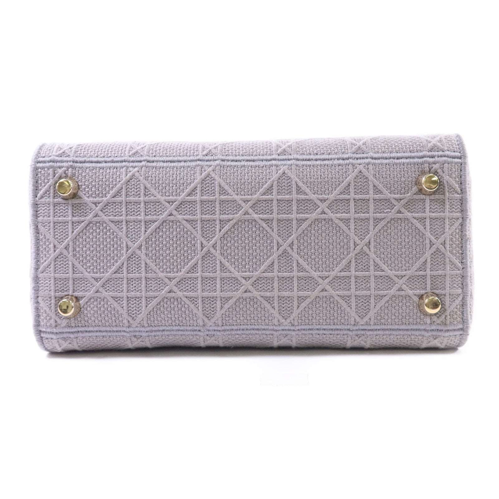 Dior 帆布Lady Dior金扣手挽肩背兩用袋
