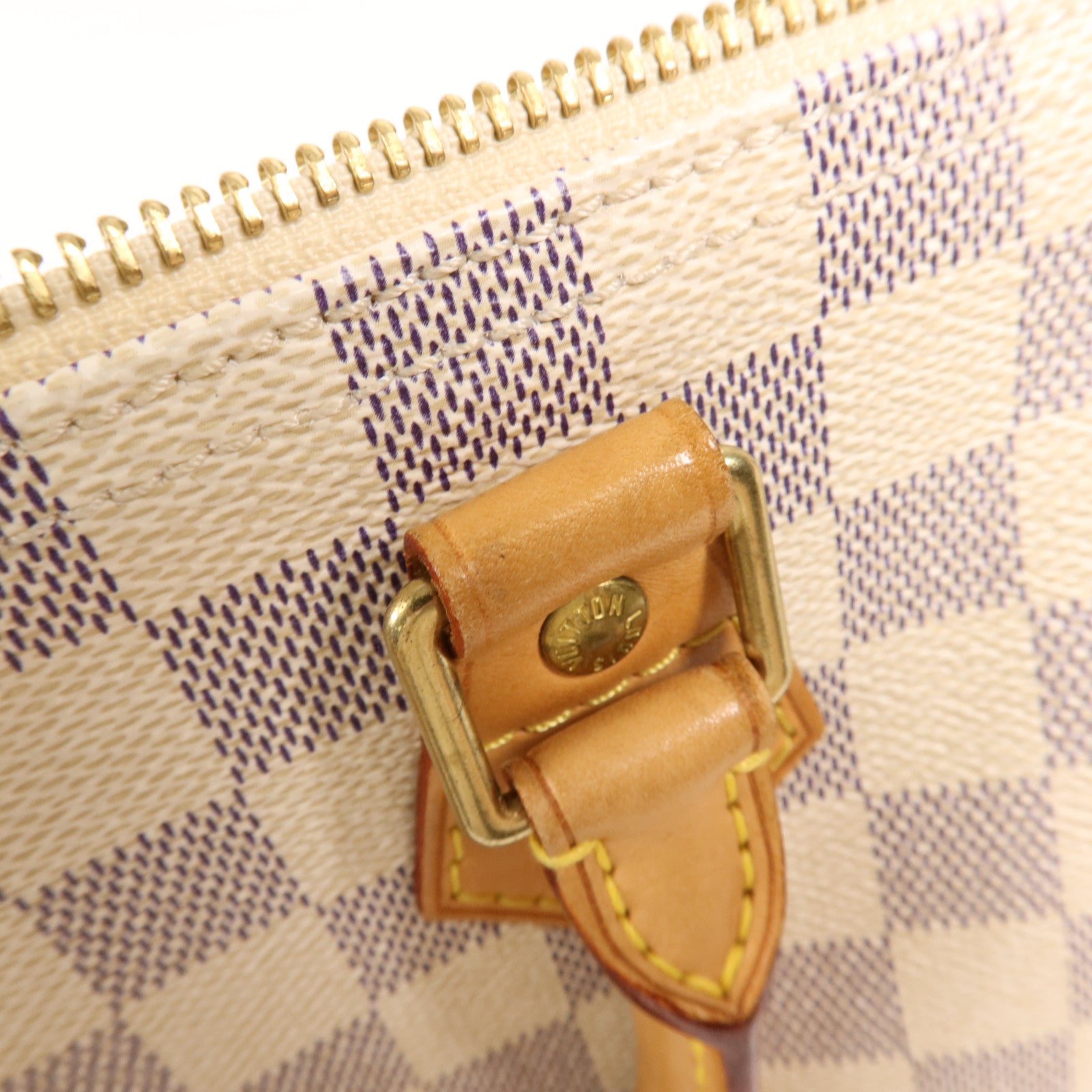 LOUIS VUITTON Damier Azur Speedy 25金扣手挽袋
