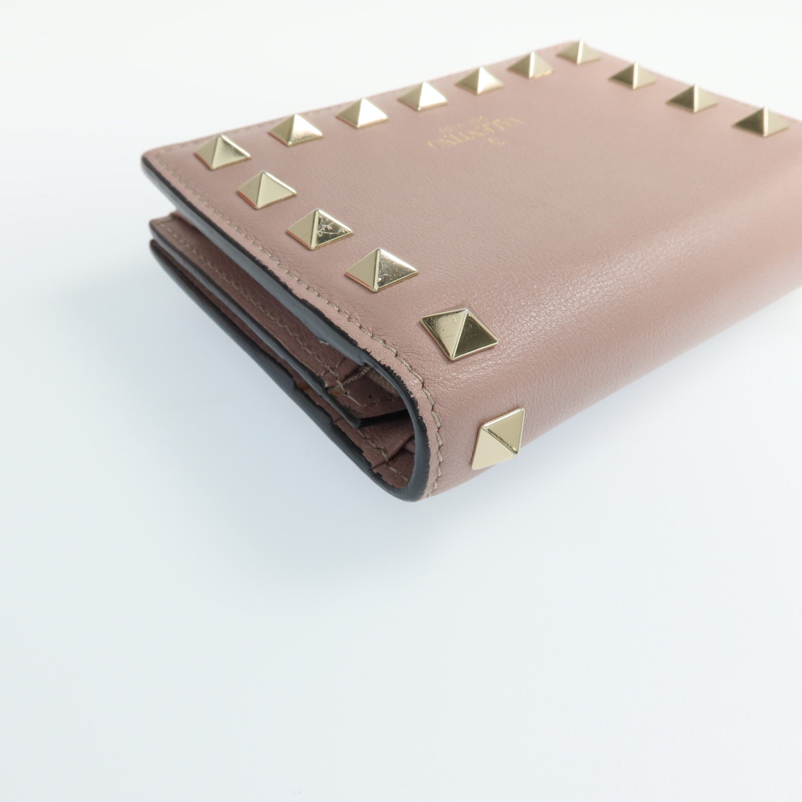 Valentino 牛皮皮革Bifold Wallet金扣錢包