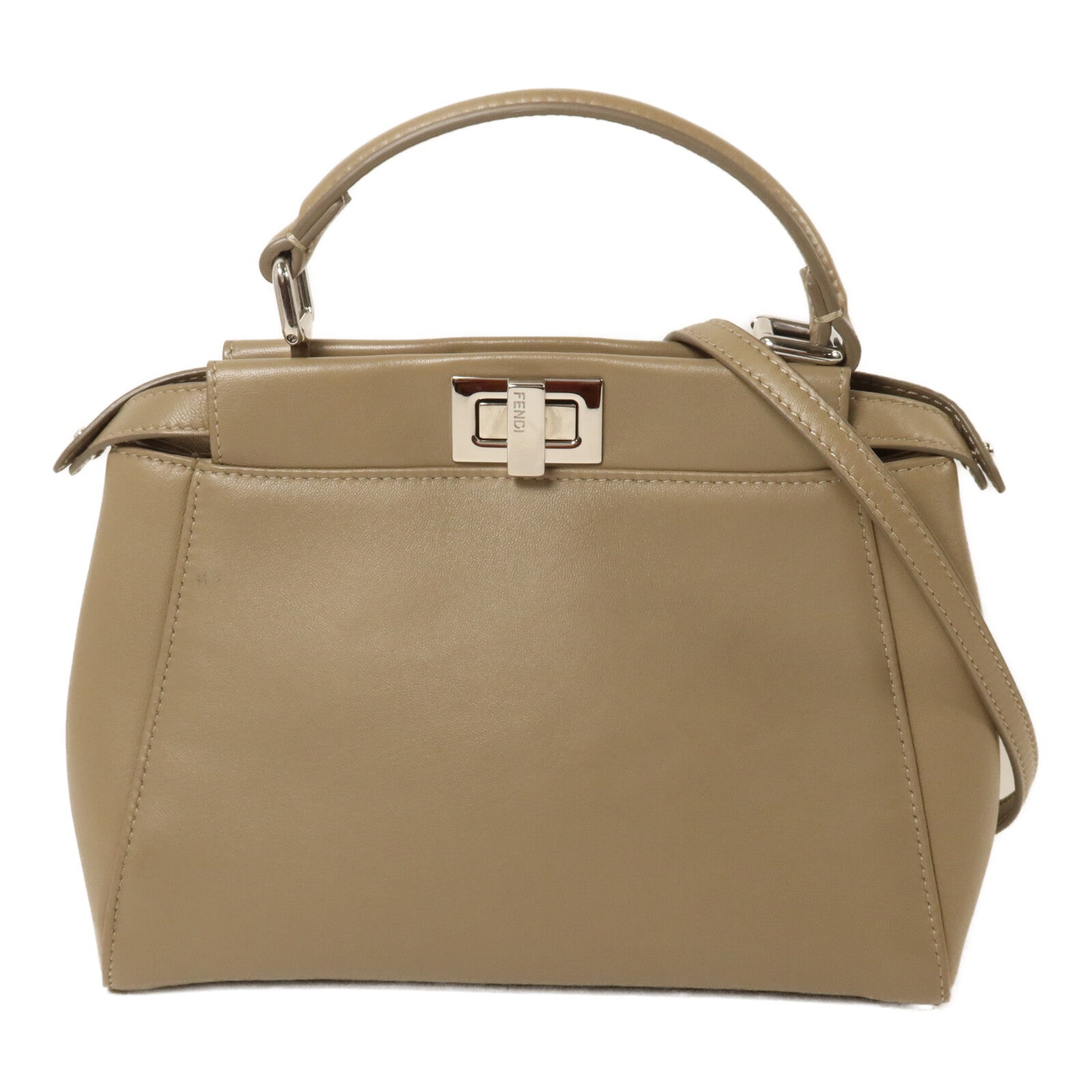 FENDI 牛皮皮革Peekaboo Iconic Mini手挽肩背兩用袋