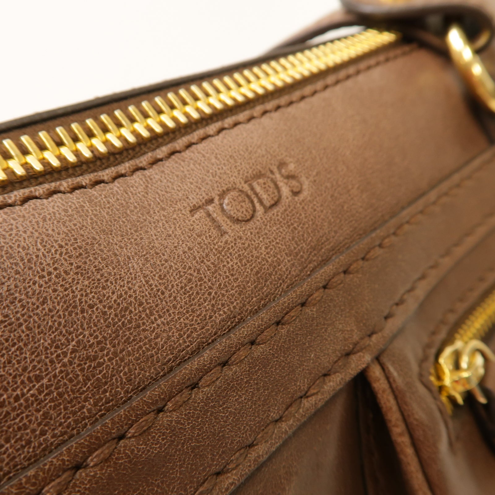 TOD'S 【激減優惠】牛皮皮革Shoulder Bag金扣肩背袋棕色