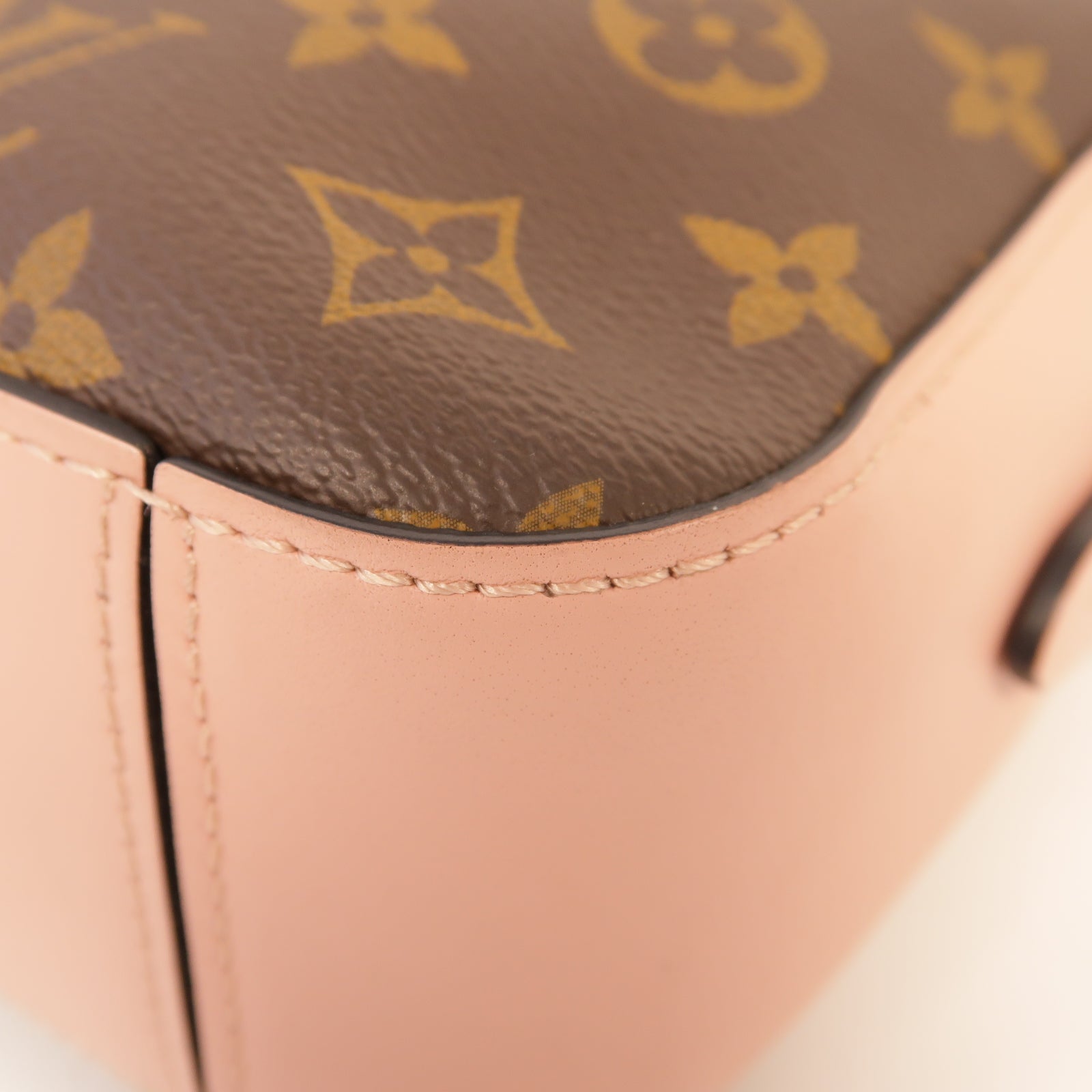 LOUIS VUITTON 【激減優惠】Monogram Saintonge金扣肩背袋棕色/粉紅色