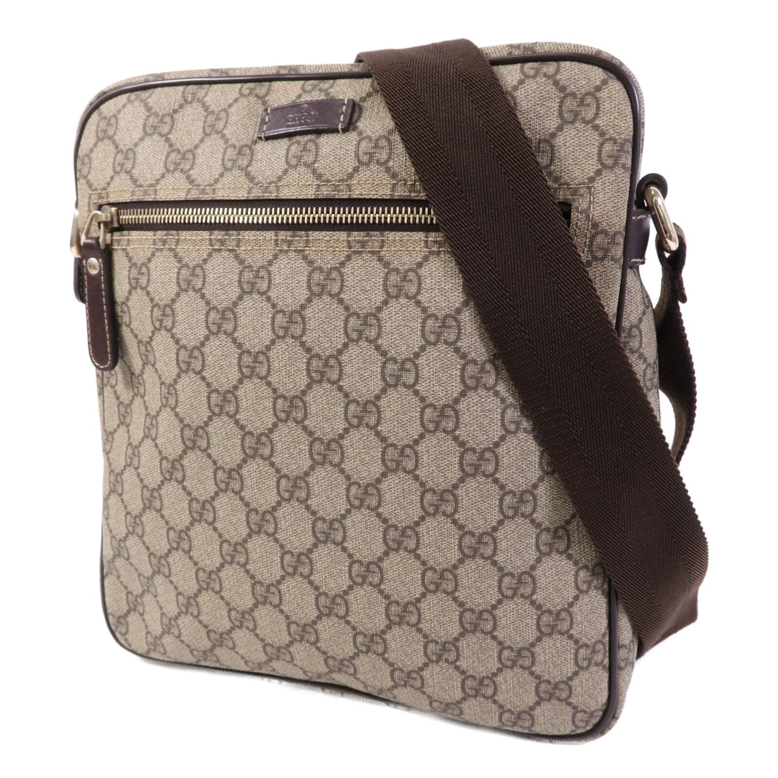GUCCI 塗層帆布Shoulder Bag金扣肩背袋