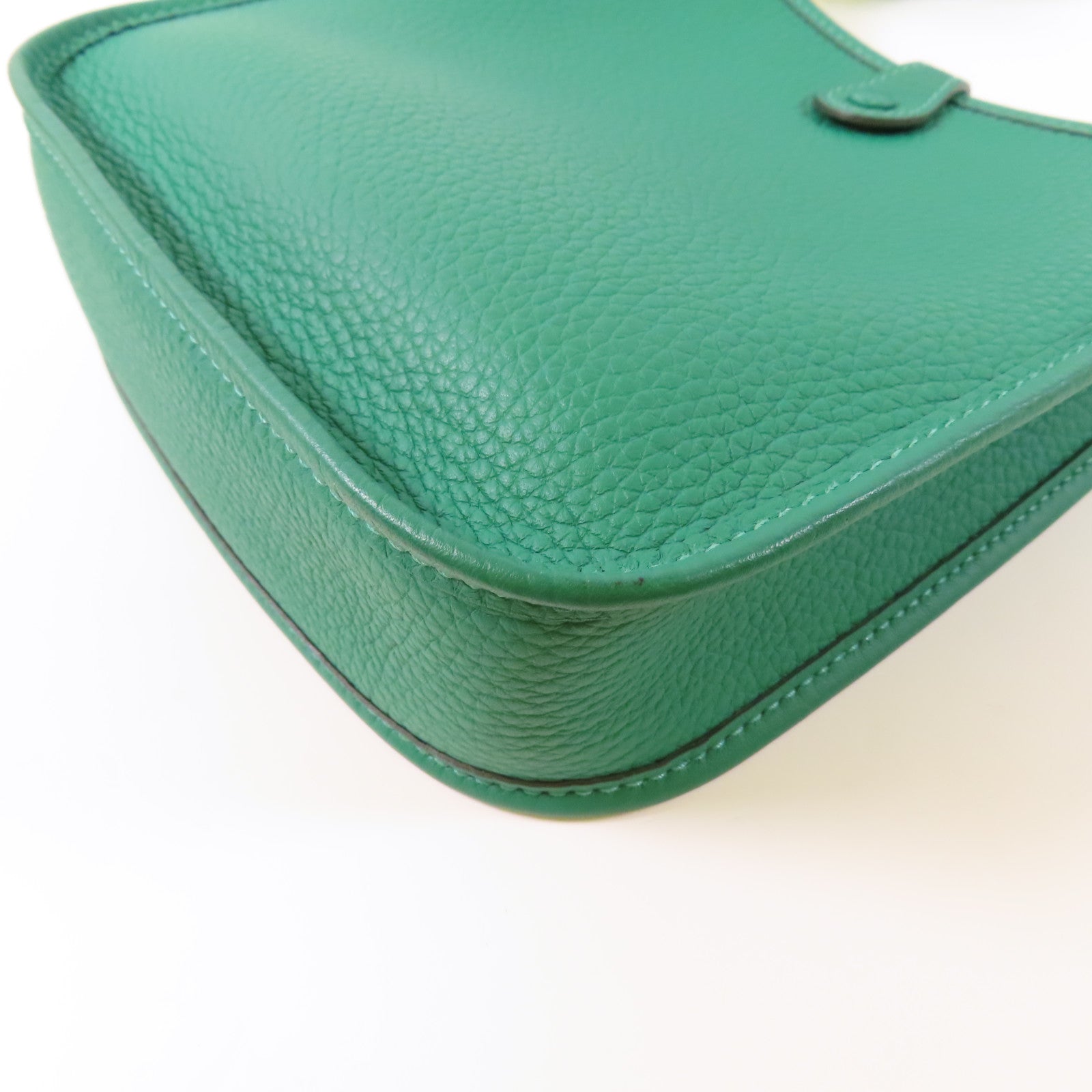 HERMES GHW Evelyne TPM Shoulder Bag Vertigo Green