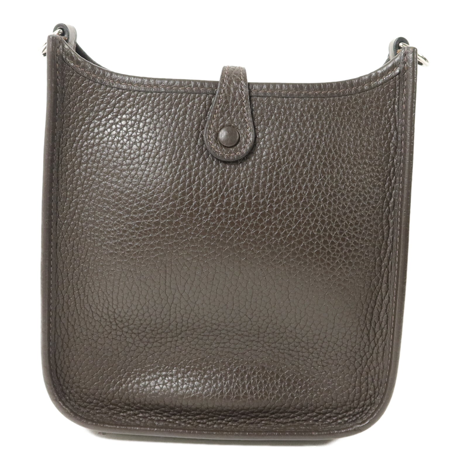 HERMES Clemence皮革Evelyne TPM肩背袋Chocolat