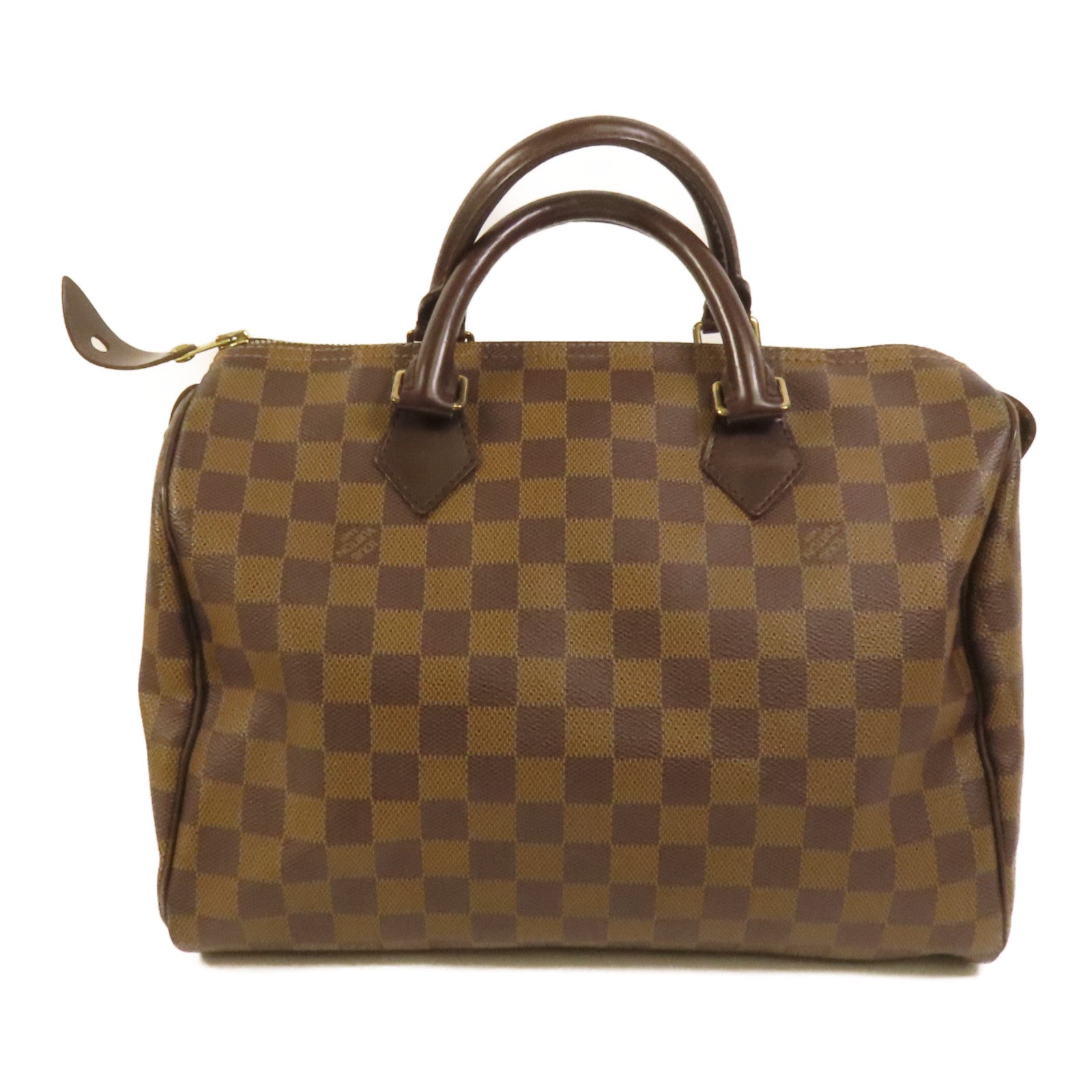 LOUIS VUITTON Damier Speedy 30金扣手挽袋