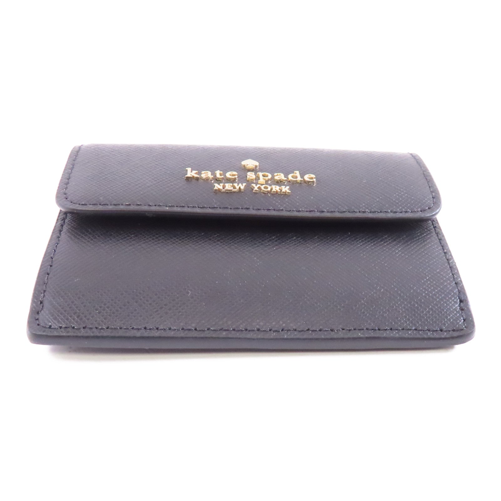 Kate Spade 牛皮皮革Card Case金扣卡片套黑色
