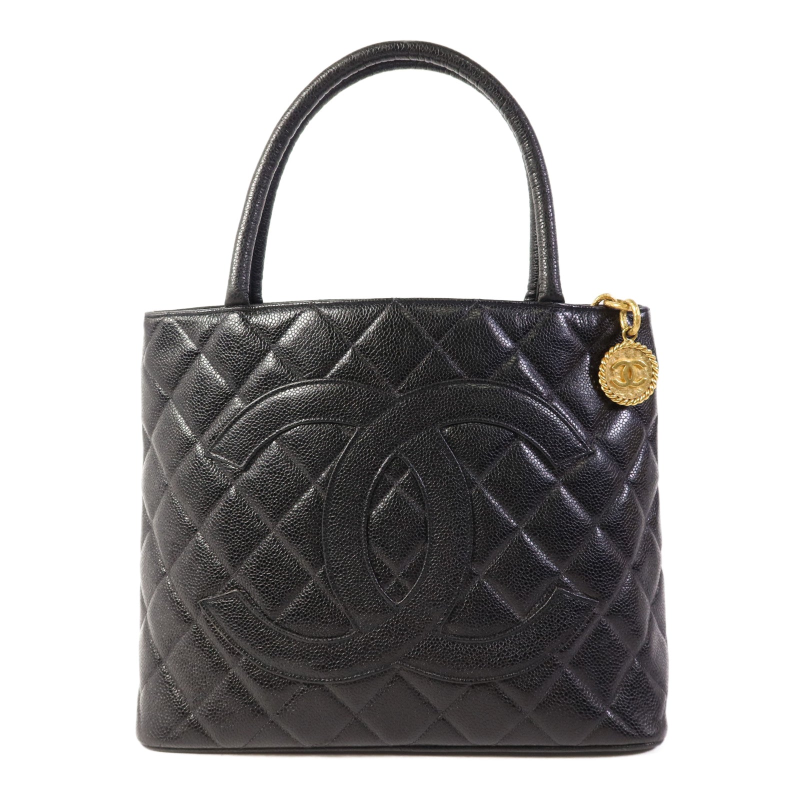 CHANEL 【激減優惠】牛皮皮革Vintage Tote Bag金扣手挽袋