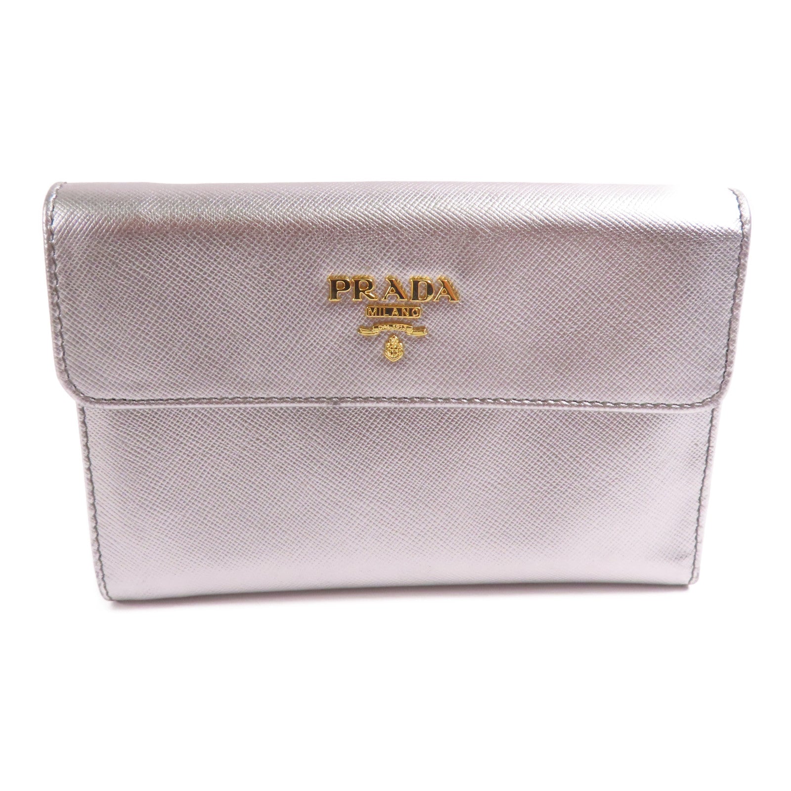 PRADA Saffiano皮革Wallet金扣錢包