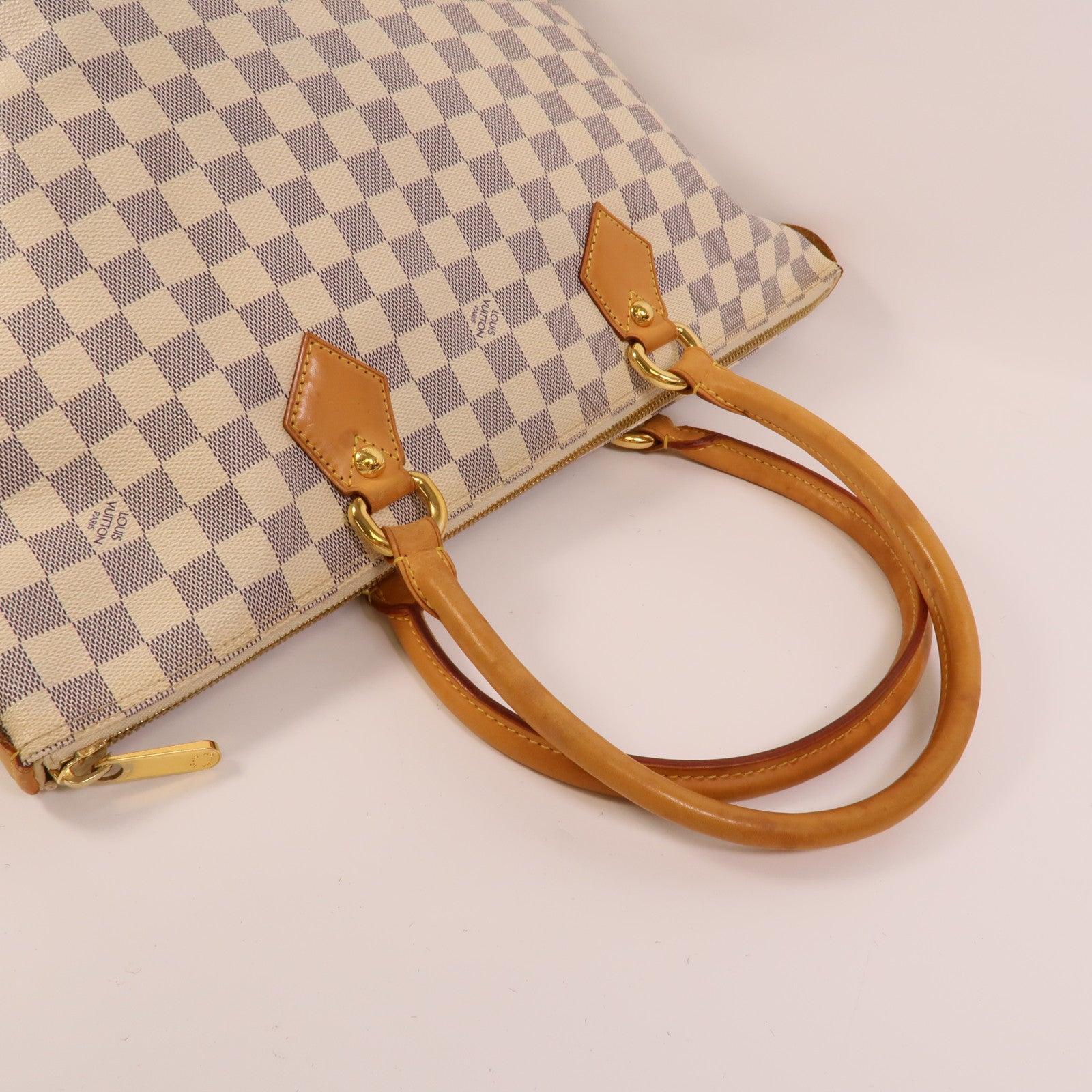 LOUIS VUITTON Damier Azur Saleya MM金扣肩背袋