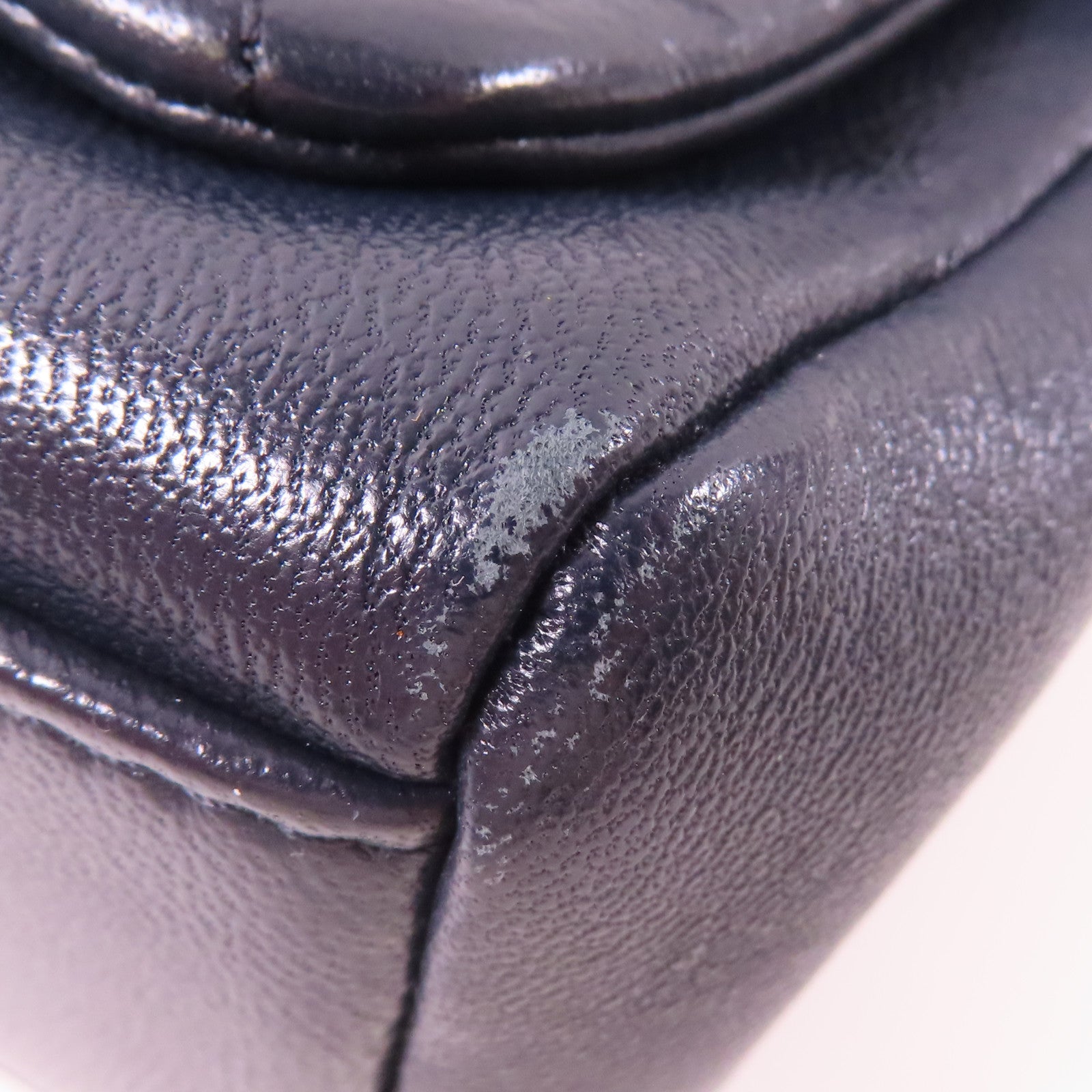 CHANEL CC GHW Shoulder Bag 2 Way Shoulder Hand Bag Leather Navy