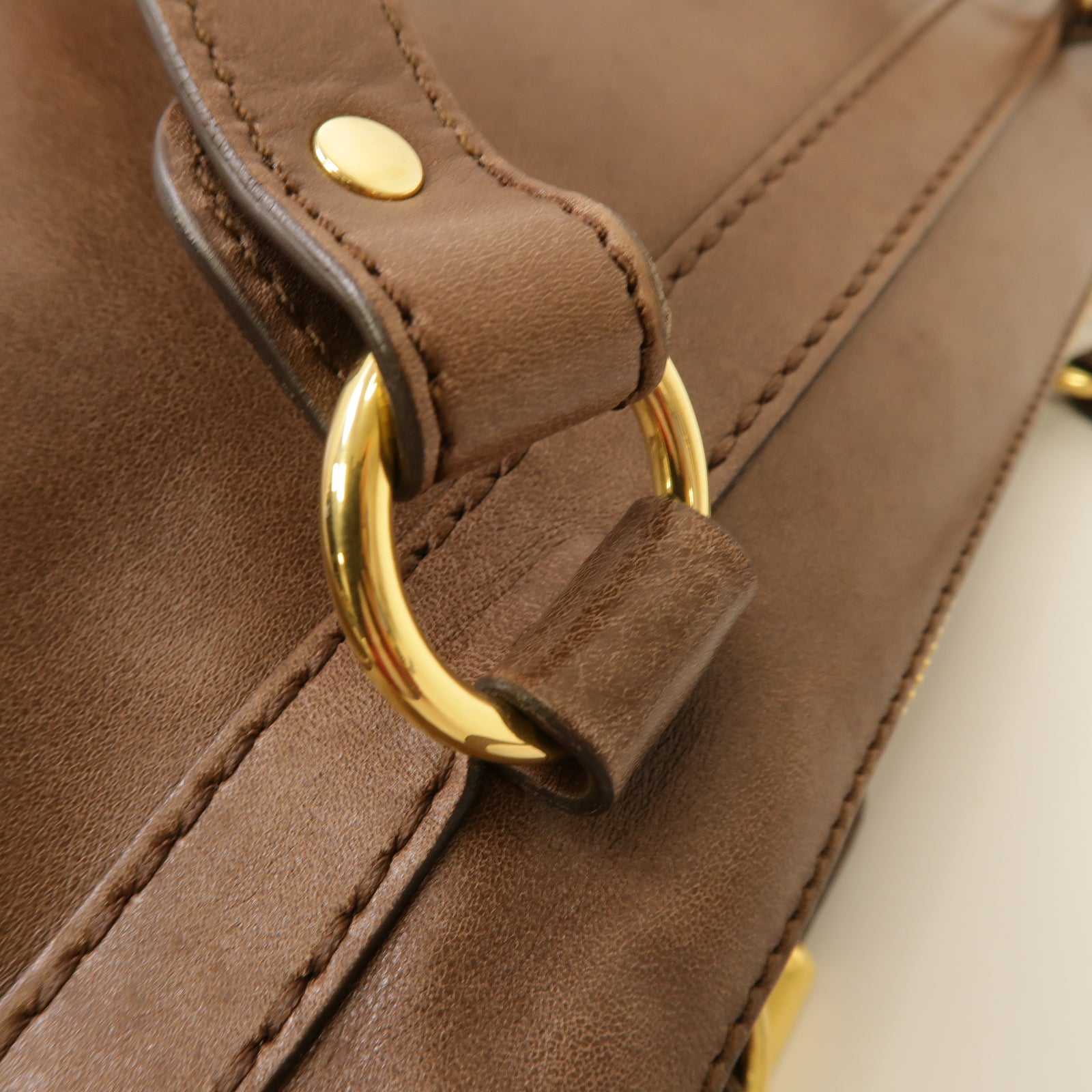 TOD'S 【激減優惠】牛皮皮革Shoulder Bag金扣肩背袋棕色