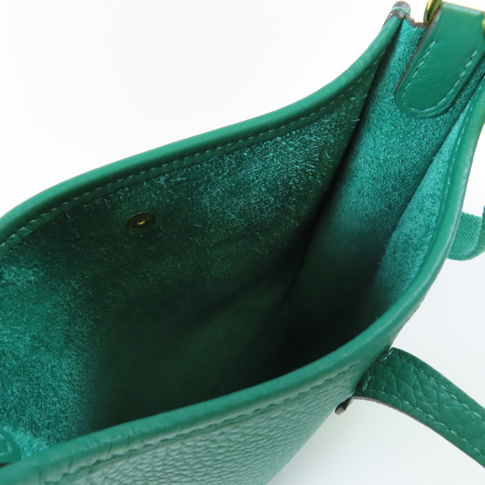HERMES GHW Evelyne TPM Shoulder Bag Vertigo Green