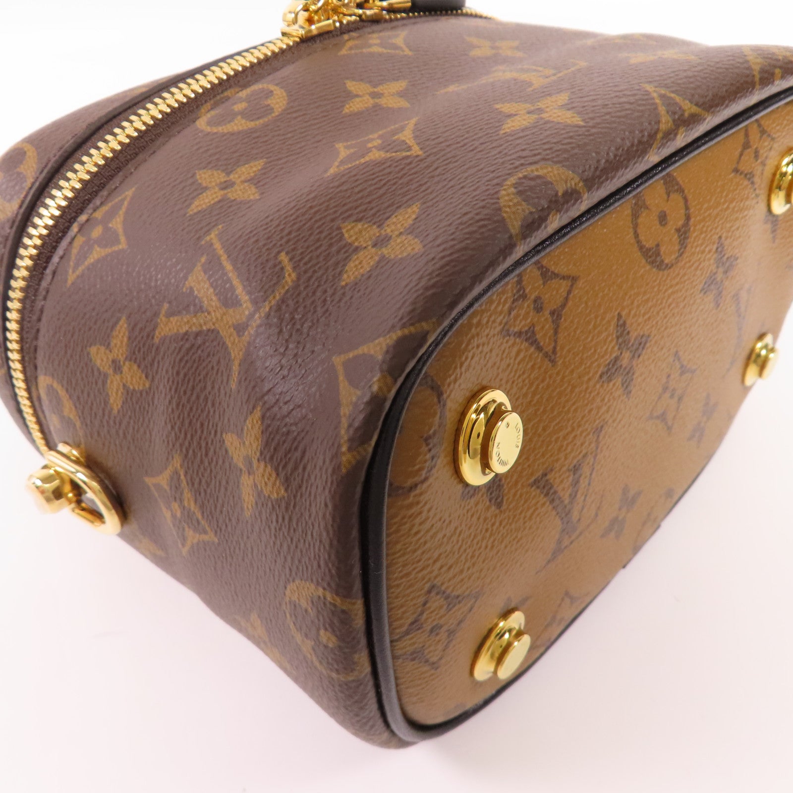 LOUIS VUITTON LV GHW Vanity PM 2 Way Shoulder Bag M45165 Monogram Reverse Brown