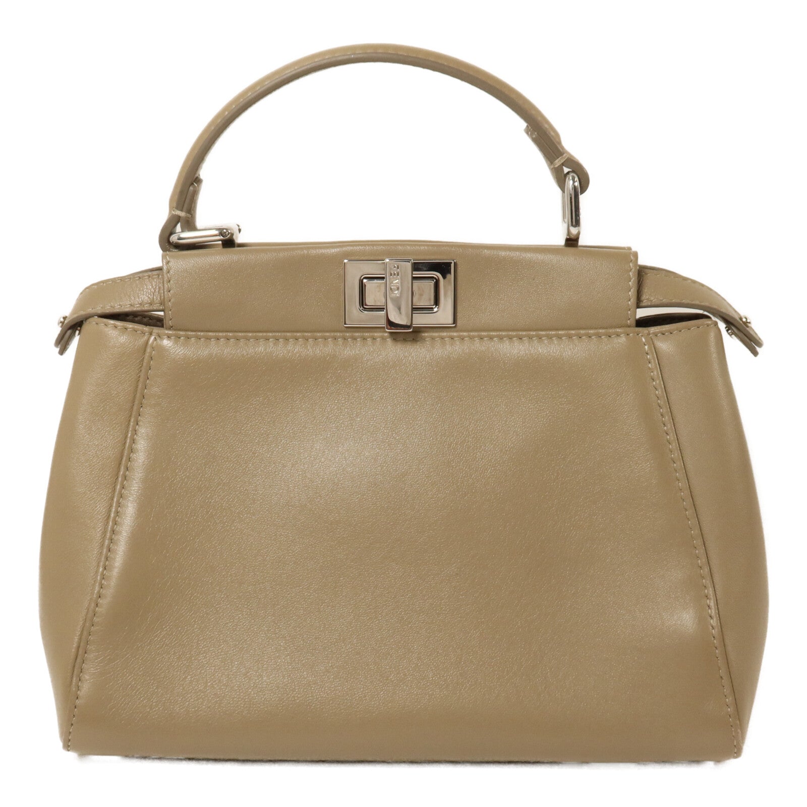 FENDI 牛皮皮革Peekaboo Iconic Mini手挽肩背兩用袋