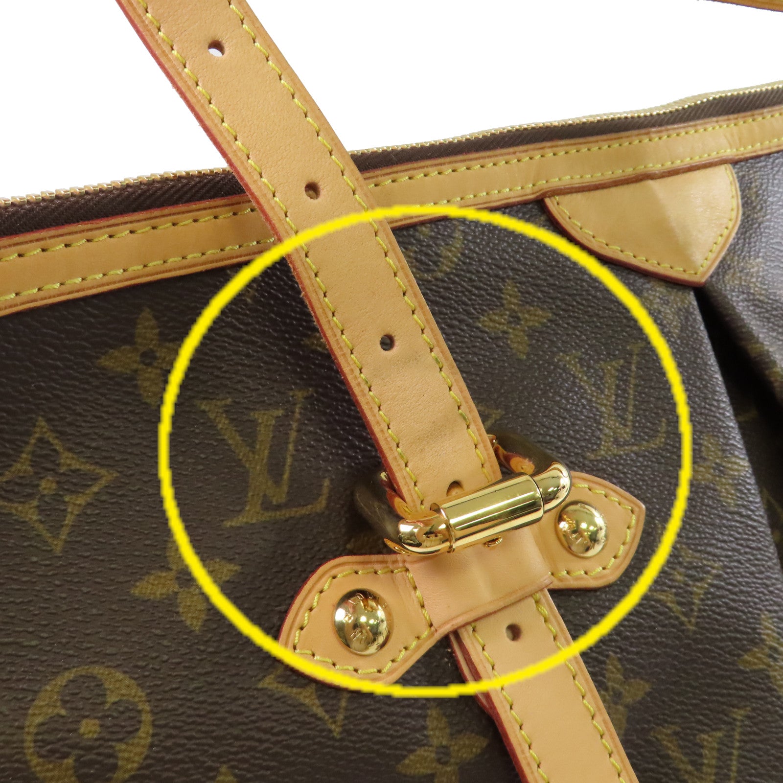 LOUIS VUITTON Monogram Palermo GM 2Way Shoulder Bag金扣手挽肩背兩用袋啡色
