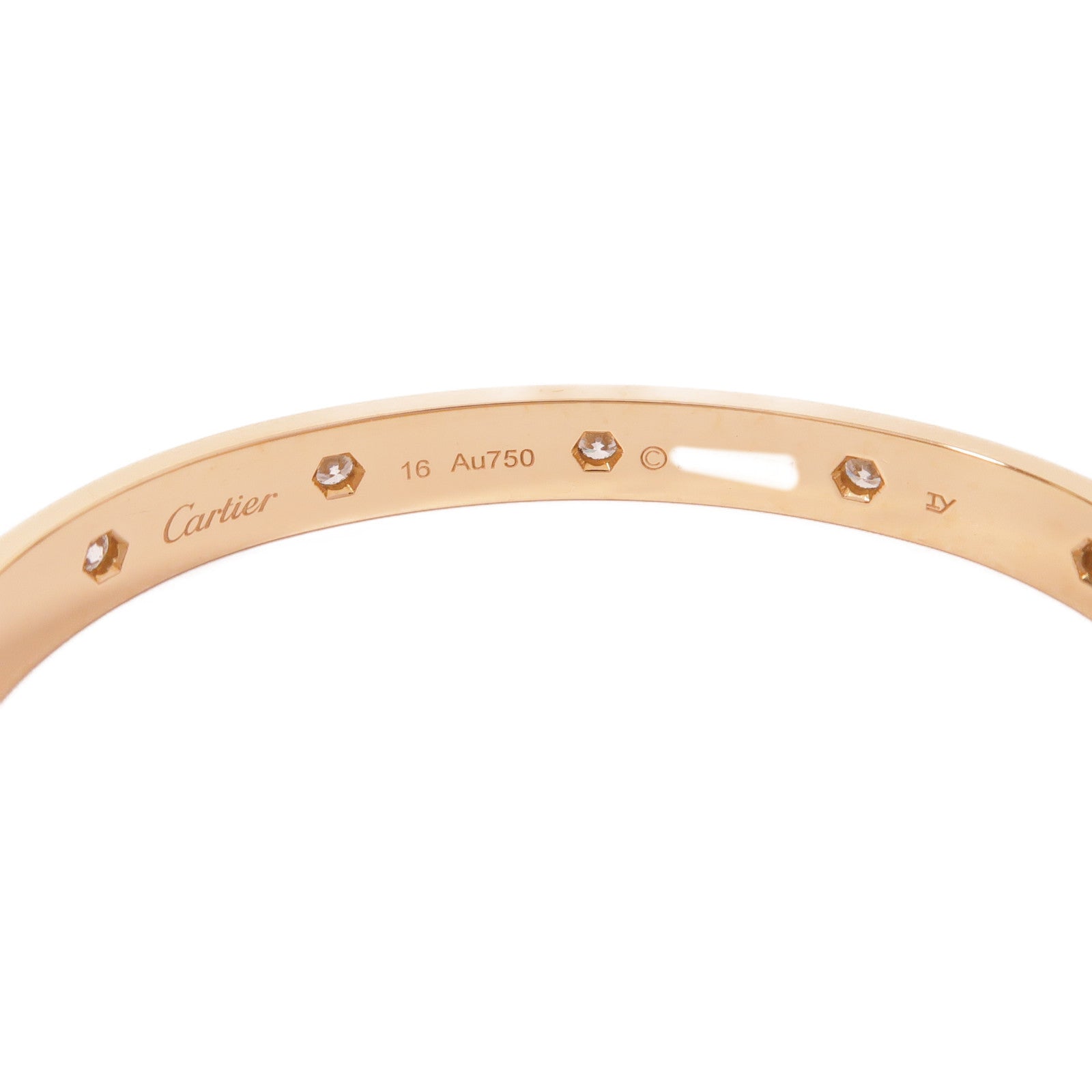 CARTIER 18K玫瑰金Love Bracelet 10 Diamonds手鐲#16