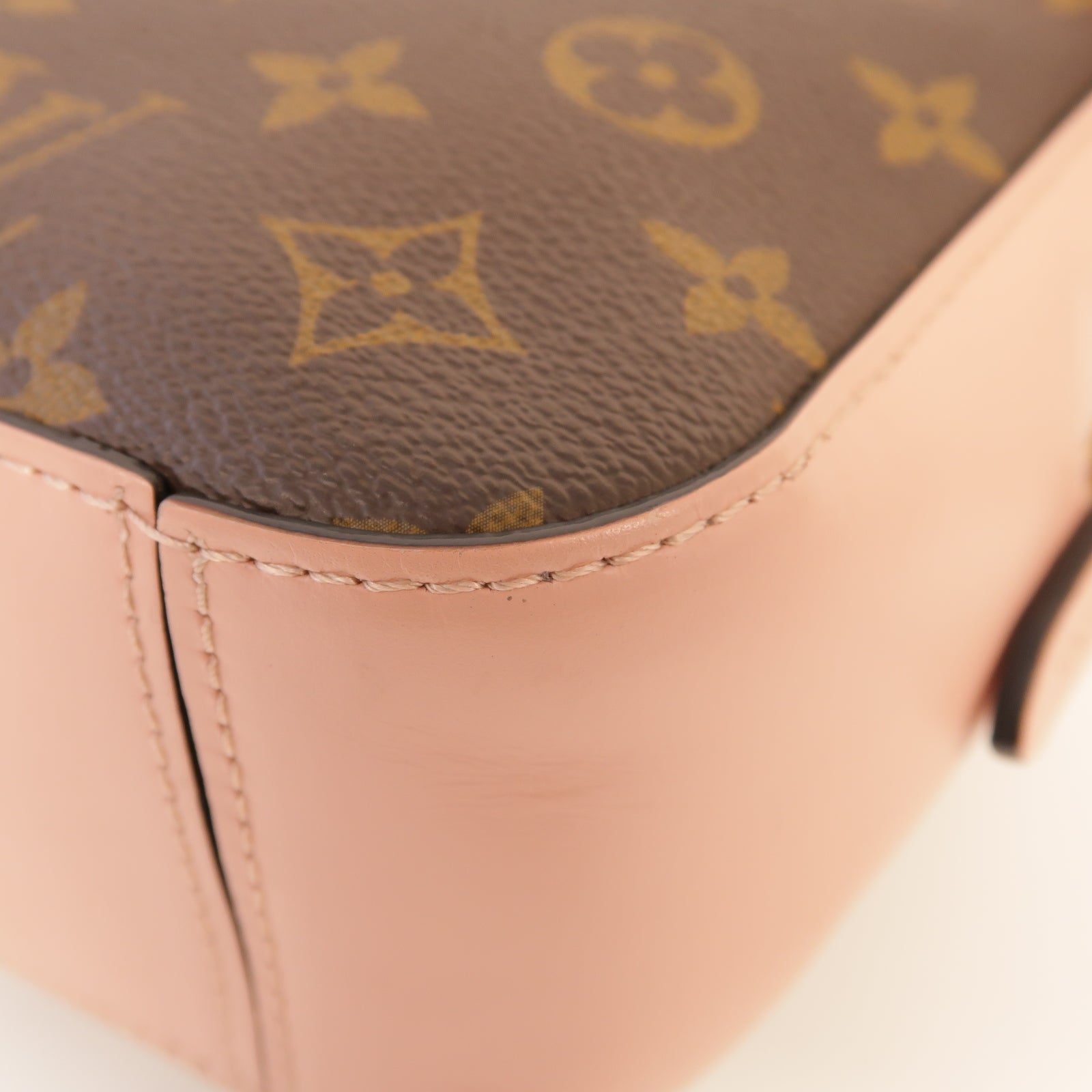 LOUIS VUITTON 【激減優惠】Monogram Saintonge金扣肩背袋棕色/粉紅色