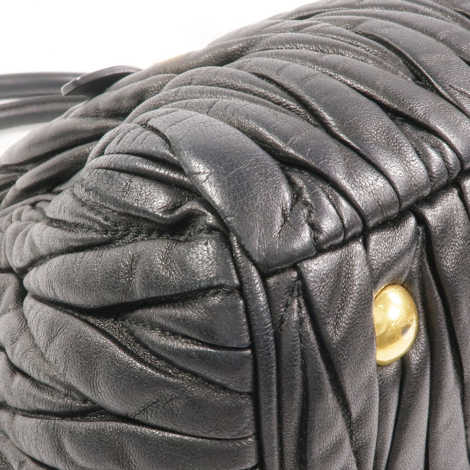 Miu Miu 羊皮皮革2 Way Shoulder金扣手挽肩背兩用袋