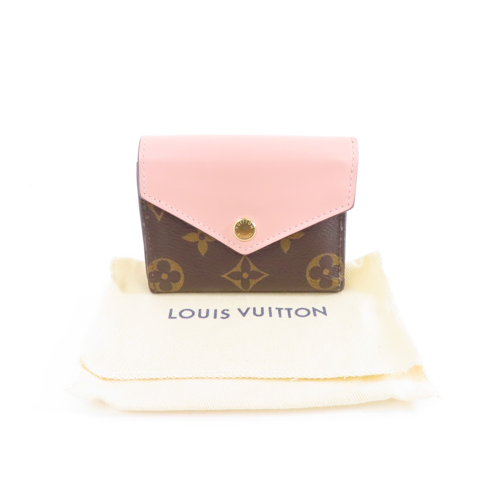 LOUIS VUITTON Monogram Zoe Wallet金扣錢包啡色/粉紅色